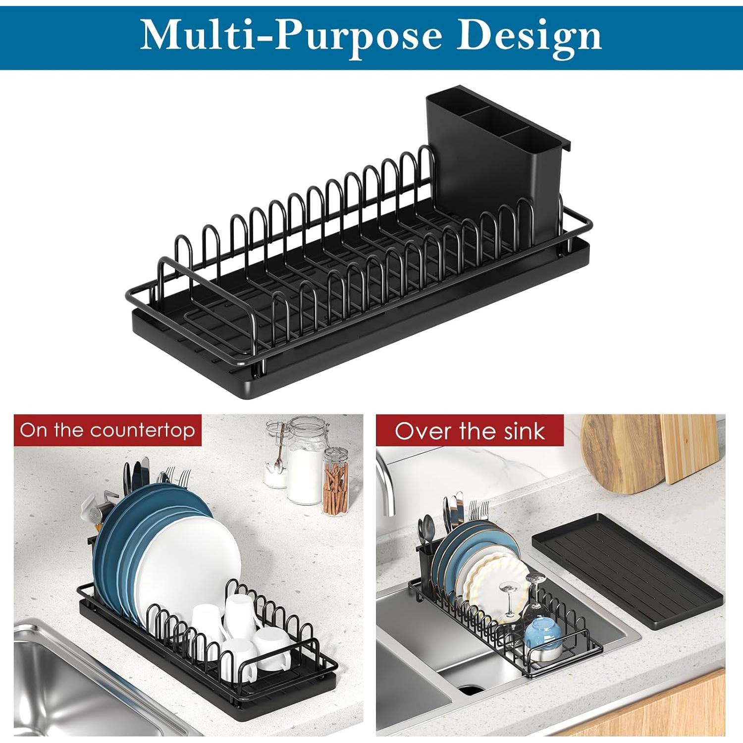 Escurridor de Platos Compacto XYZLVSI con Alfombrilla Silicona