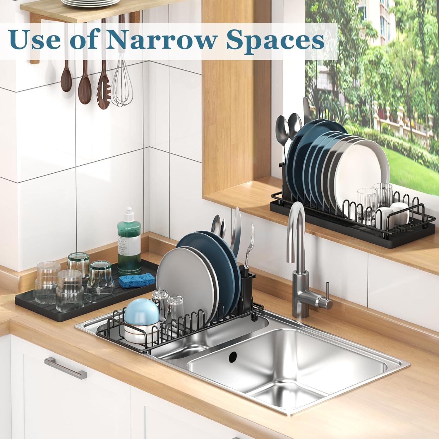 Escurridor de Platos Compacto XYZLVSI con Alfombrilla Silicona