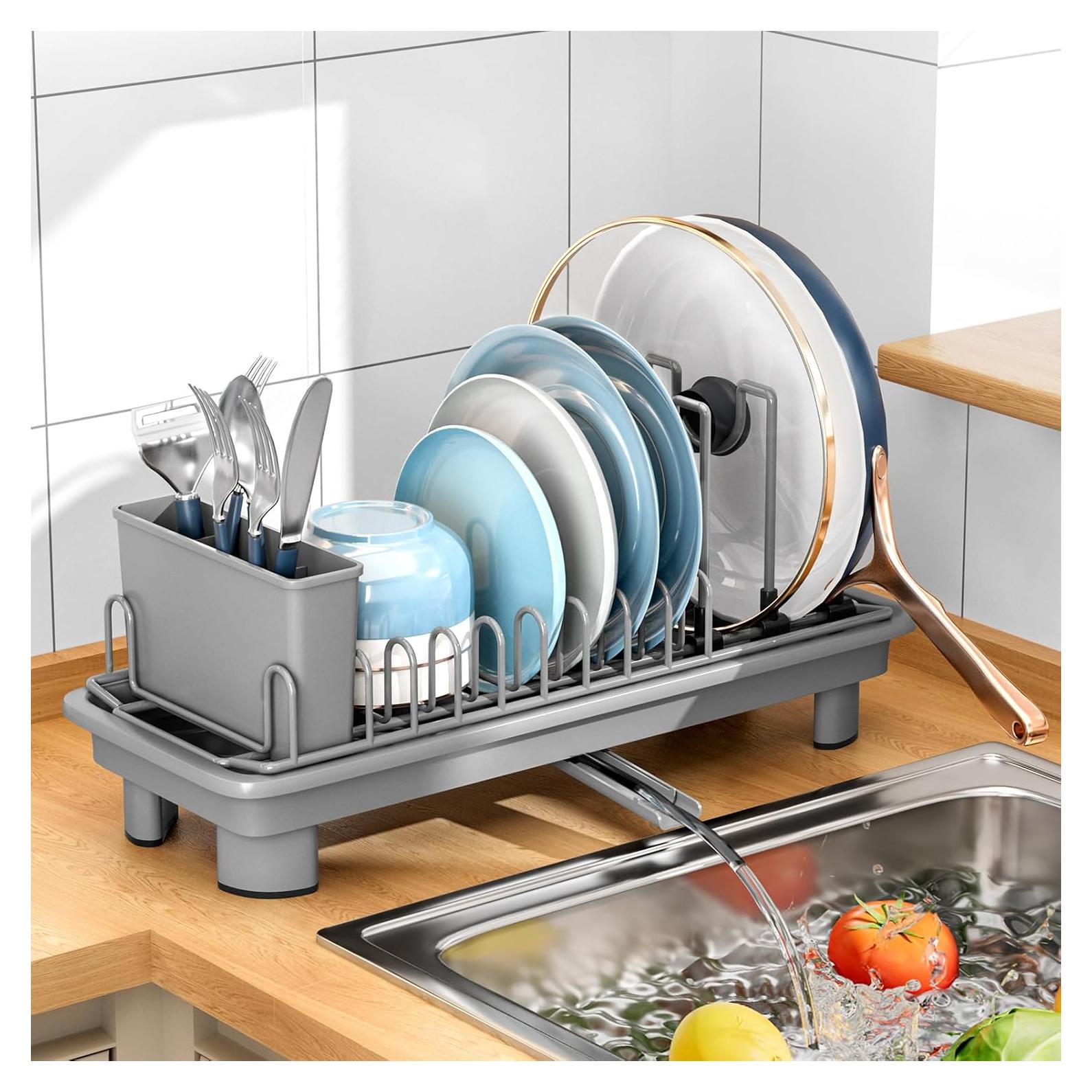 Estante Secador de Platos SanDream Pequeño Gris 41.91x16.51cm