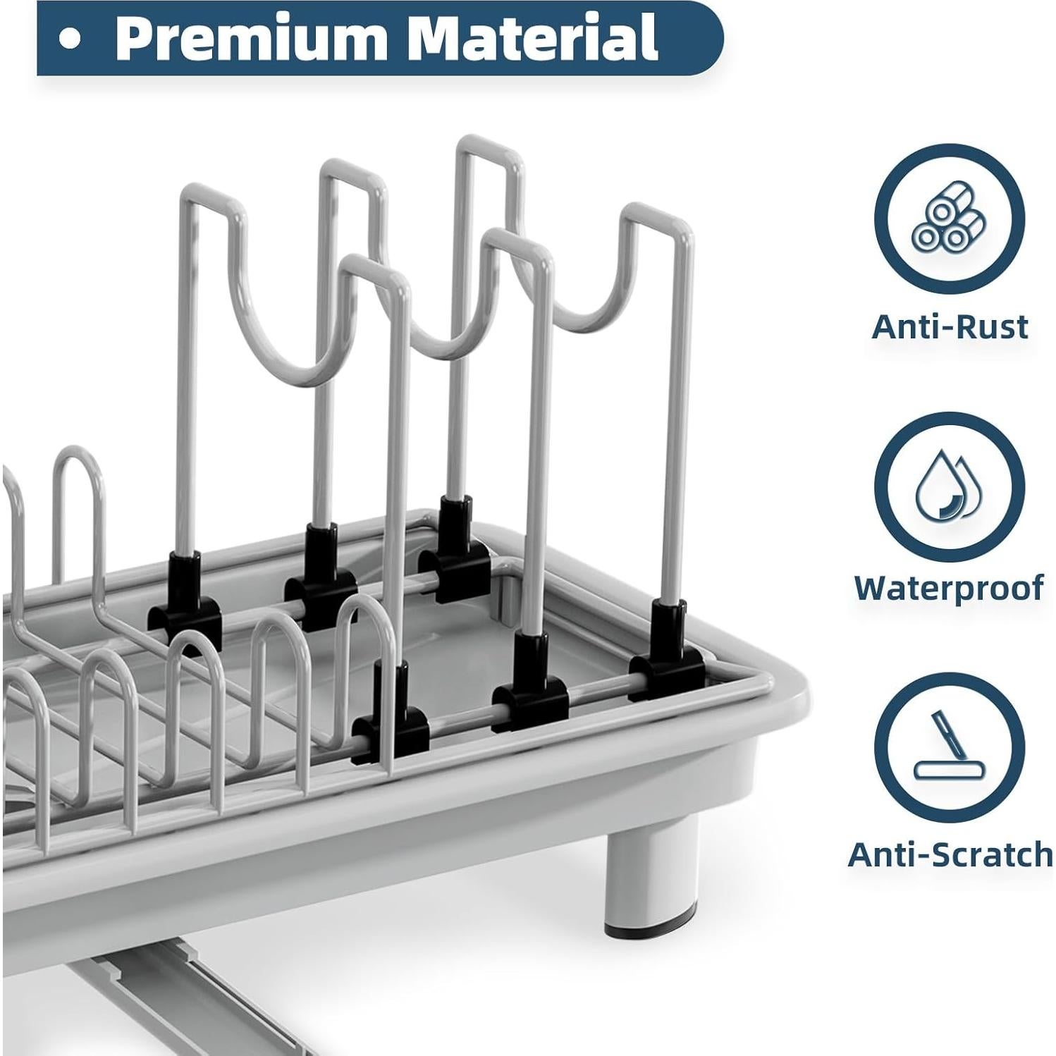 Estante Secador de Platos SanDream Pequeño Gris 41.91x16.51cm