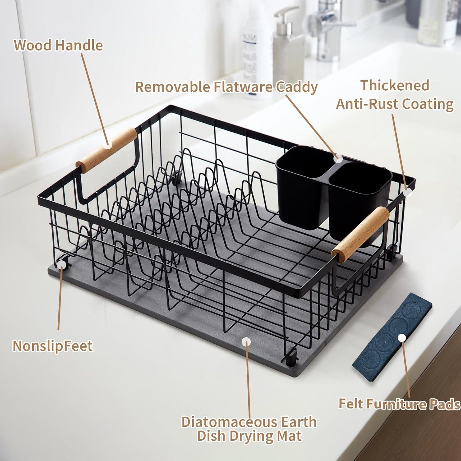 Escurridor de Platos Lalaunicky con Alfombrilla Diatomita 40x30cm
