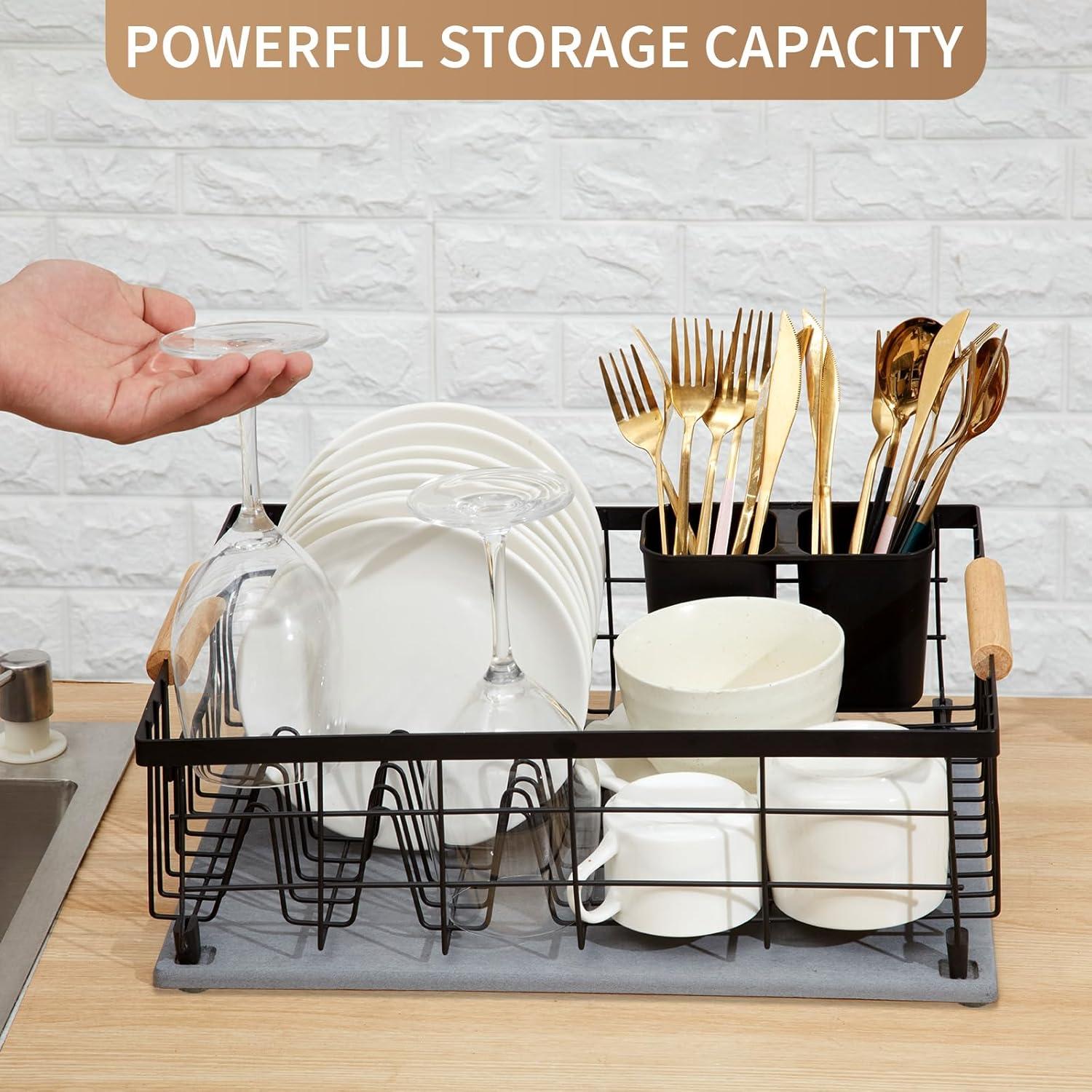 Escurridor de Platos Lalaunicky con Alfombrilla Diatomita 40x30cm