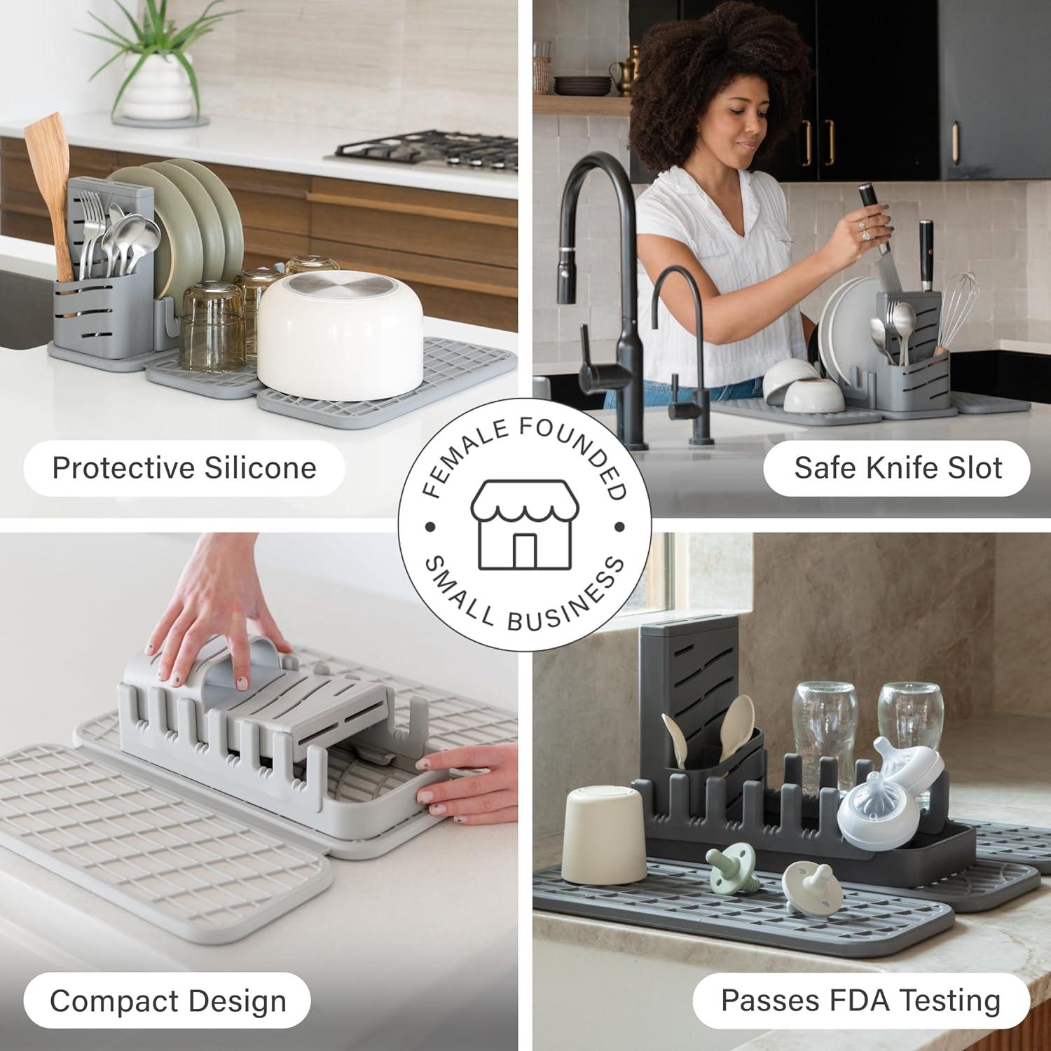 Estante de Secado Plegable Dorai con Almohadilla de Piedra