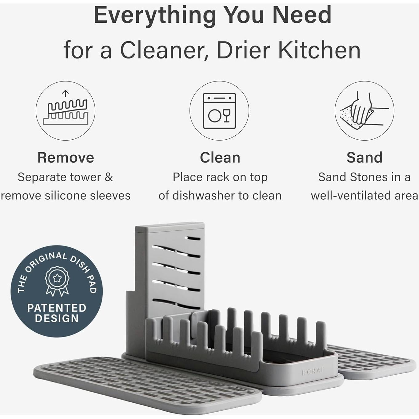 Estante de Secado Plegable Dorai con Almohadilla de Piedra