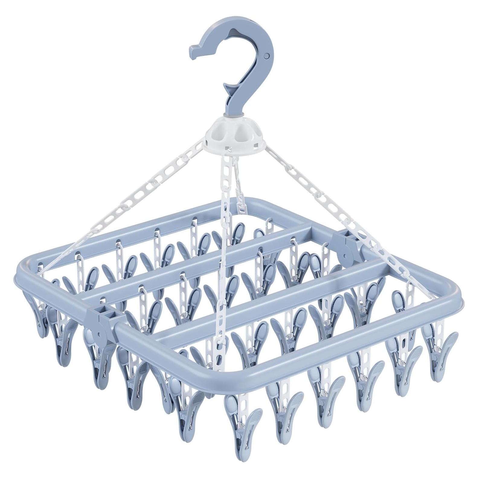 Estante para Secar Ropa Aolloa Plegable Azul con 32 Pinzas