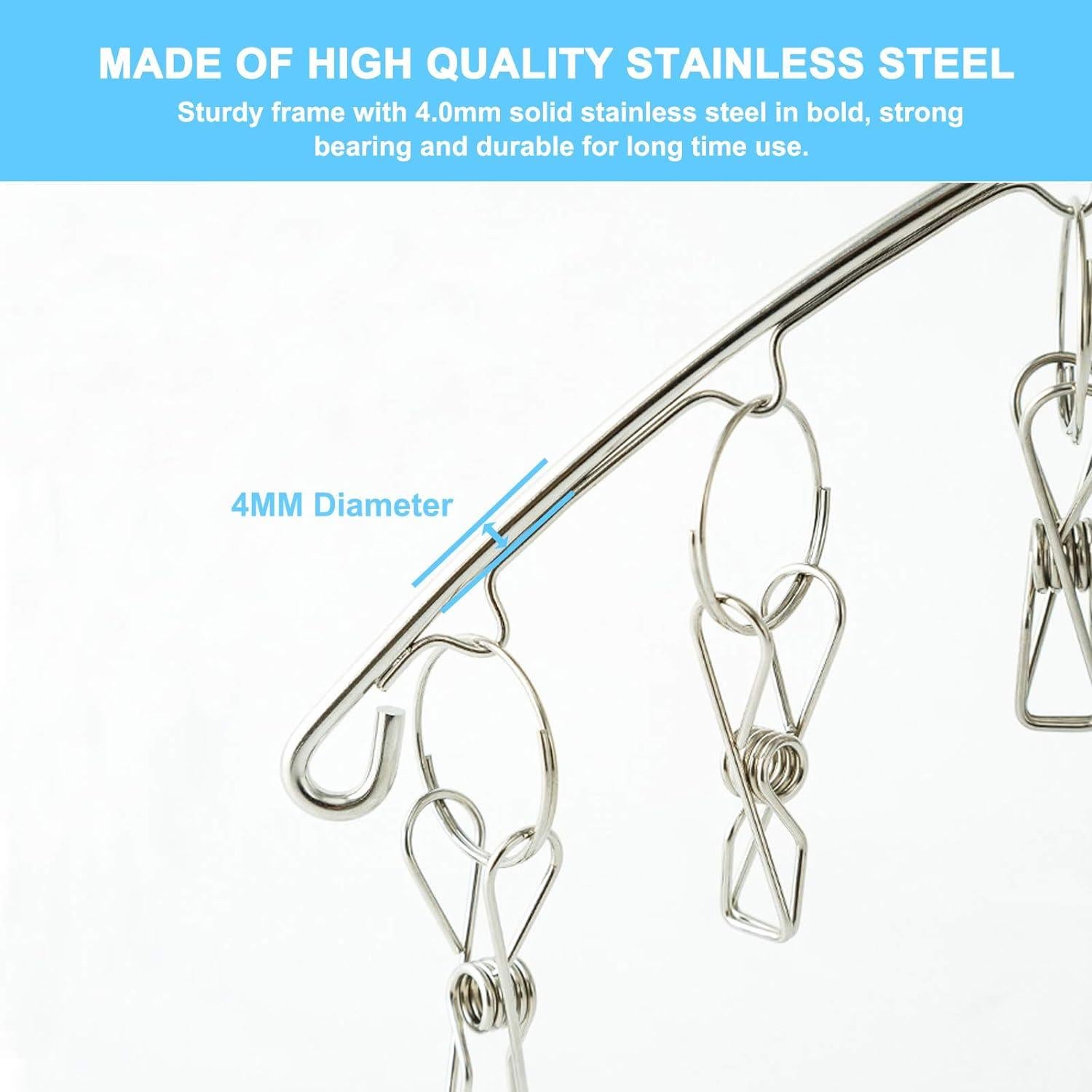 Perchero de Ropa Seropy 6 Paquetes Acero Inoxidable 10 Clips