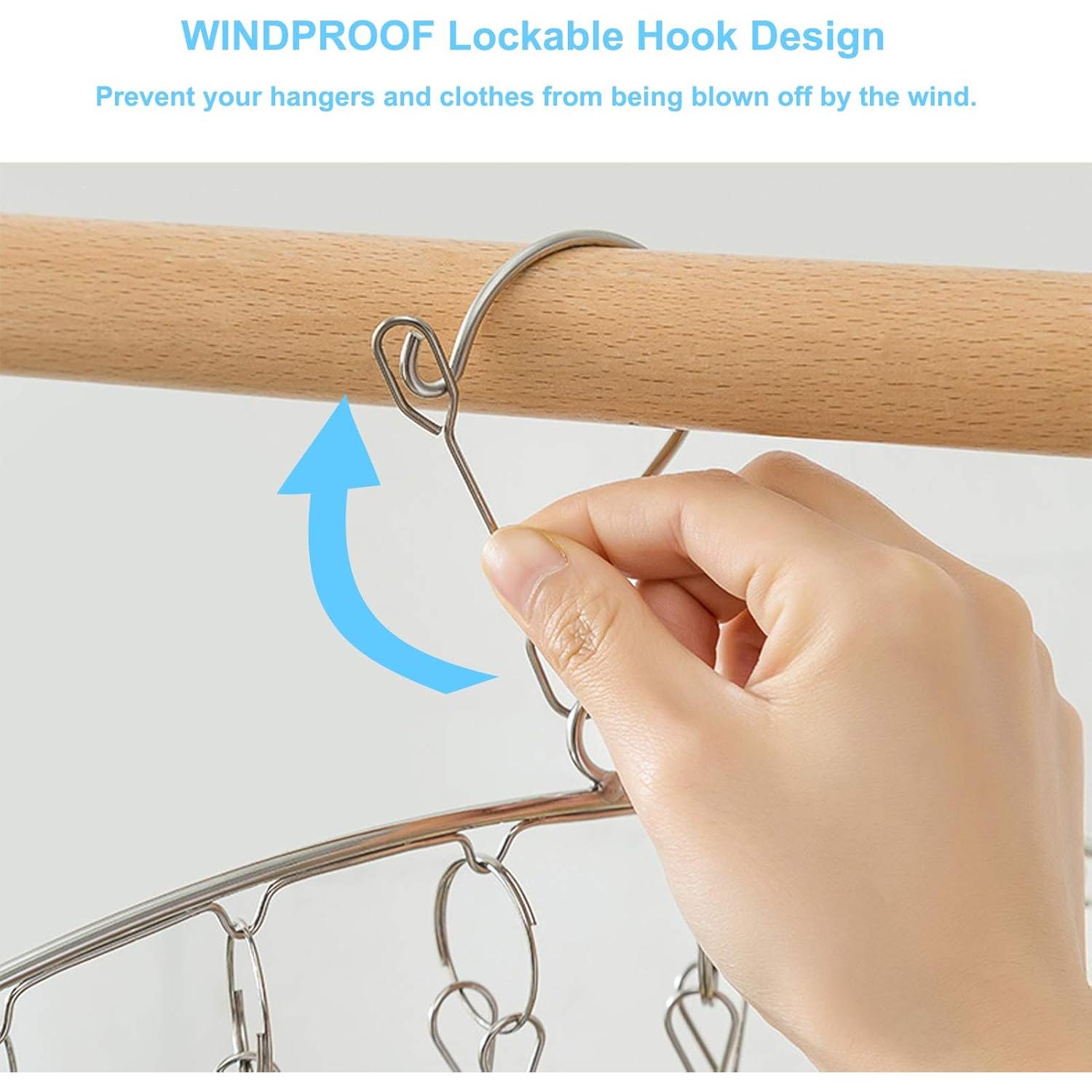 Perchero de Ropa Seropy 6 Paquetes Acero Inoxidable 10 Clips