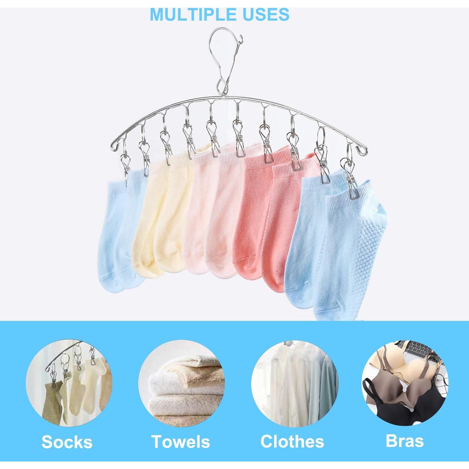 Perchero de Ropa Seropy 6 Paquetes Acero Inoxidable 10 Clips