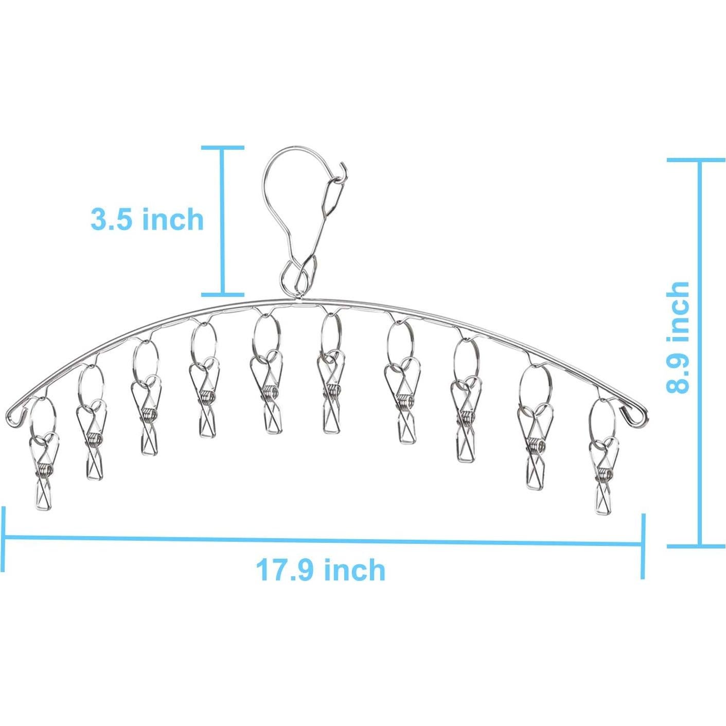 Perchero de Ropa Seropy 6 Paquetes Acero Inoxidable 10 Clips