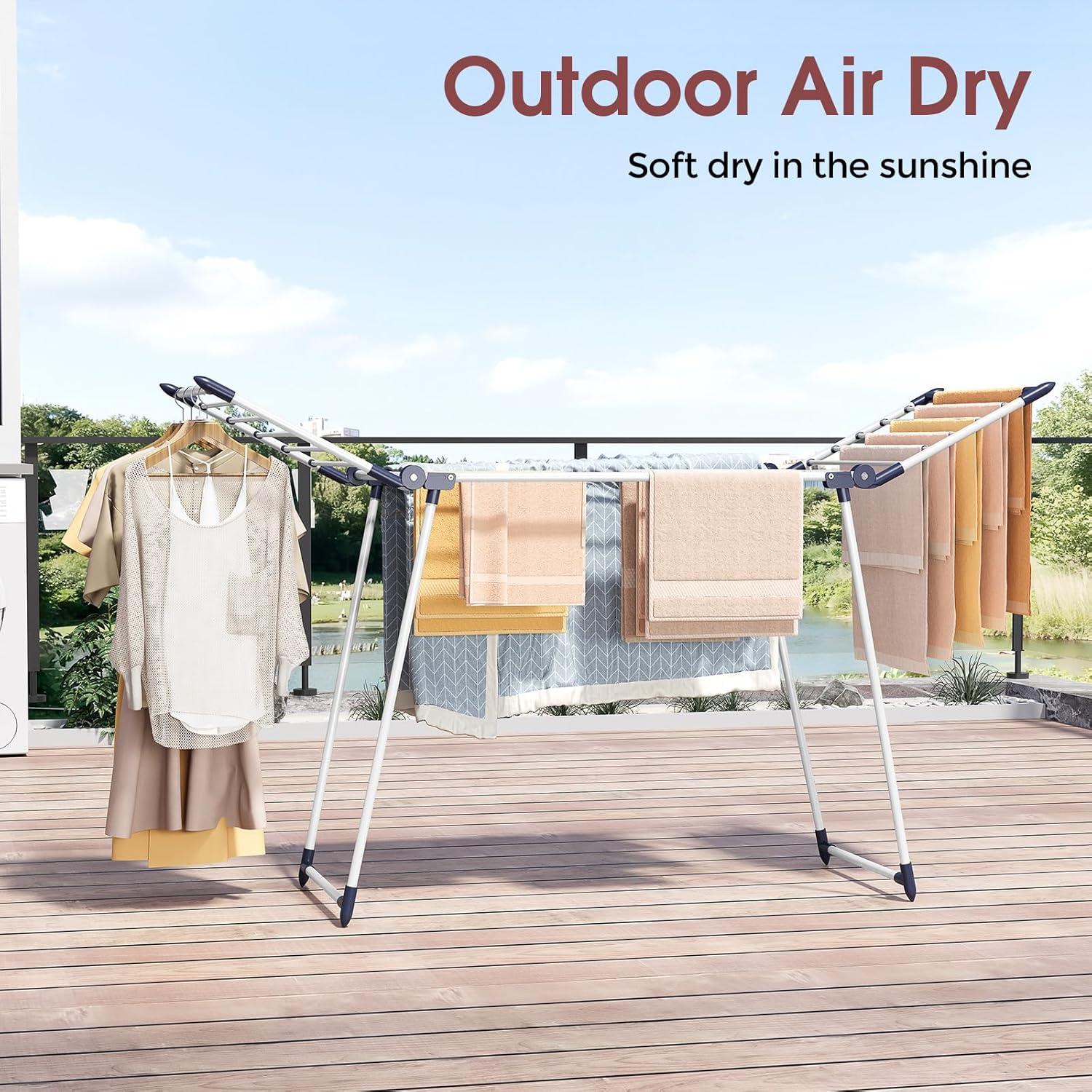 Estante Plegable para Secar Ropa APEXCHASER 174,5 cm Blanco