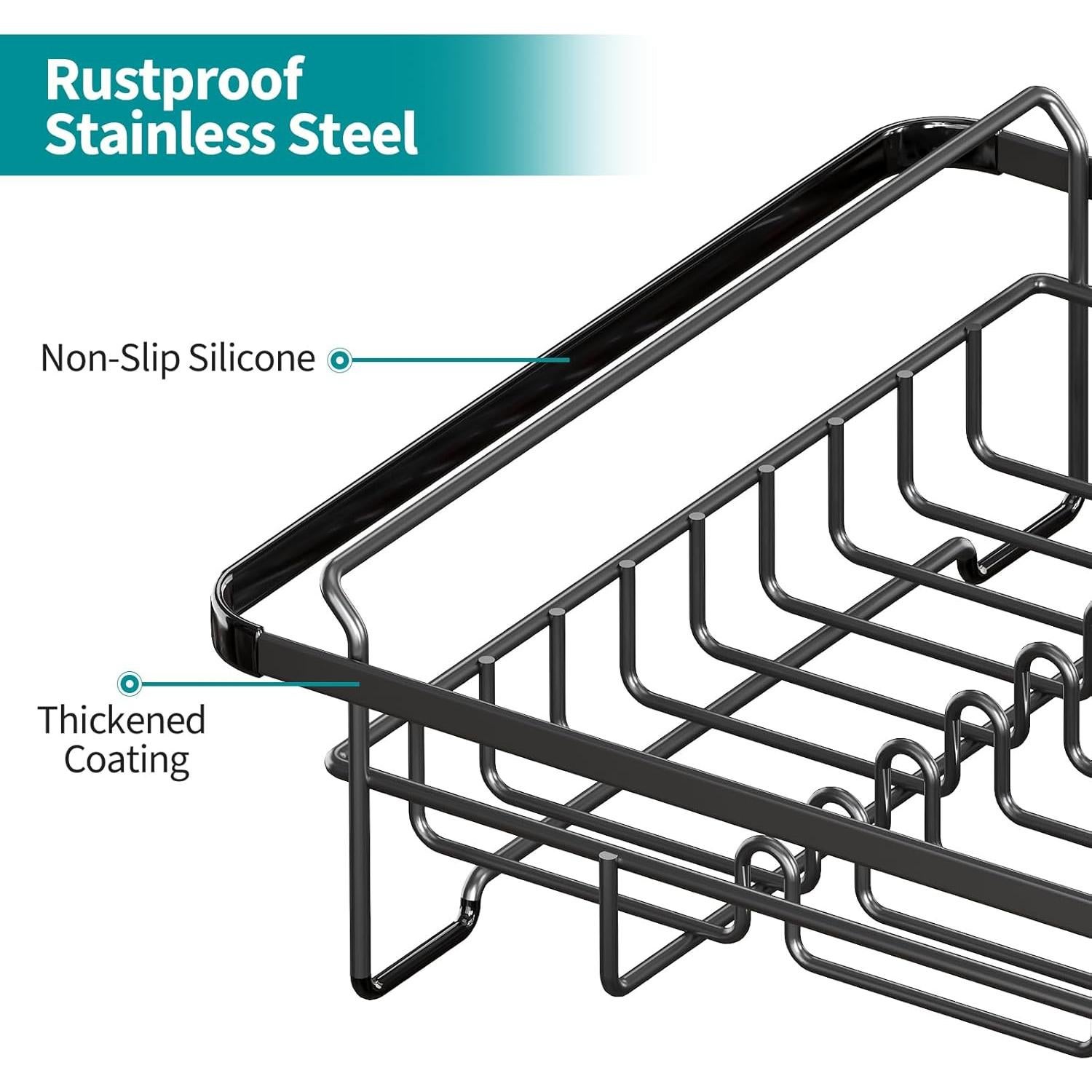 Escurridor de Platos Ajustable Urackify 33-46 cm Acero Inoxidable