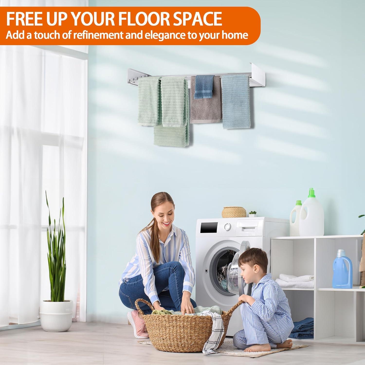 Estante de Secado de Ropa Plegable FOCHIER F 80 cm Blanco