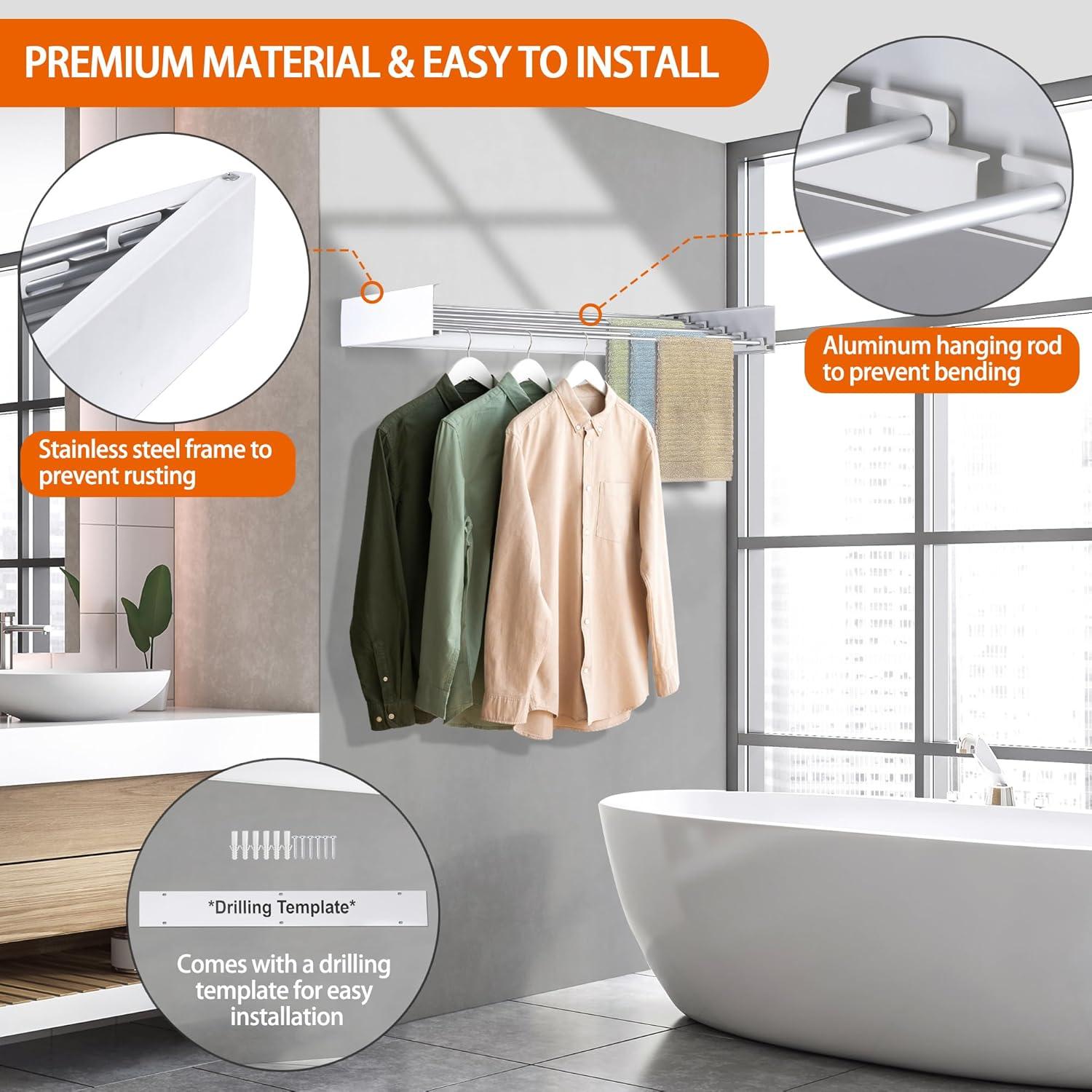 Estante de Secado de Ropa Plegable FOCHIER F 80 cm Blanco