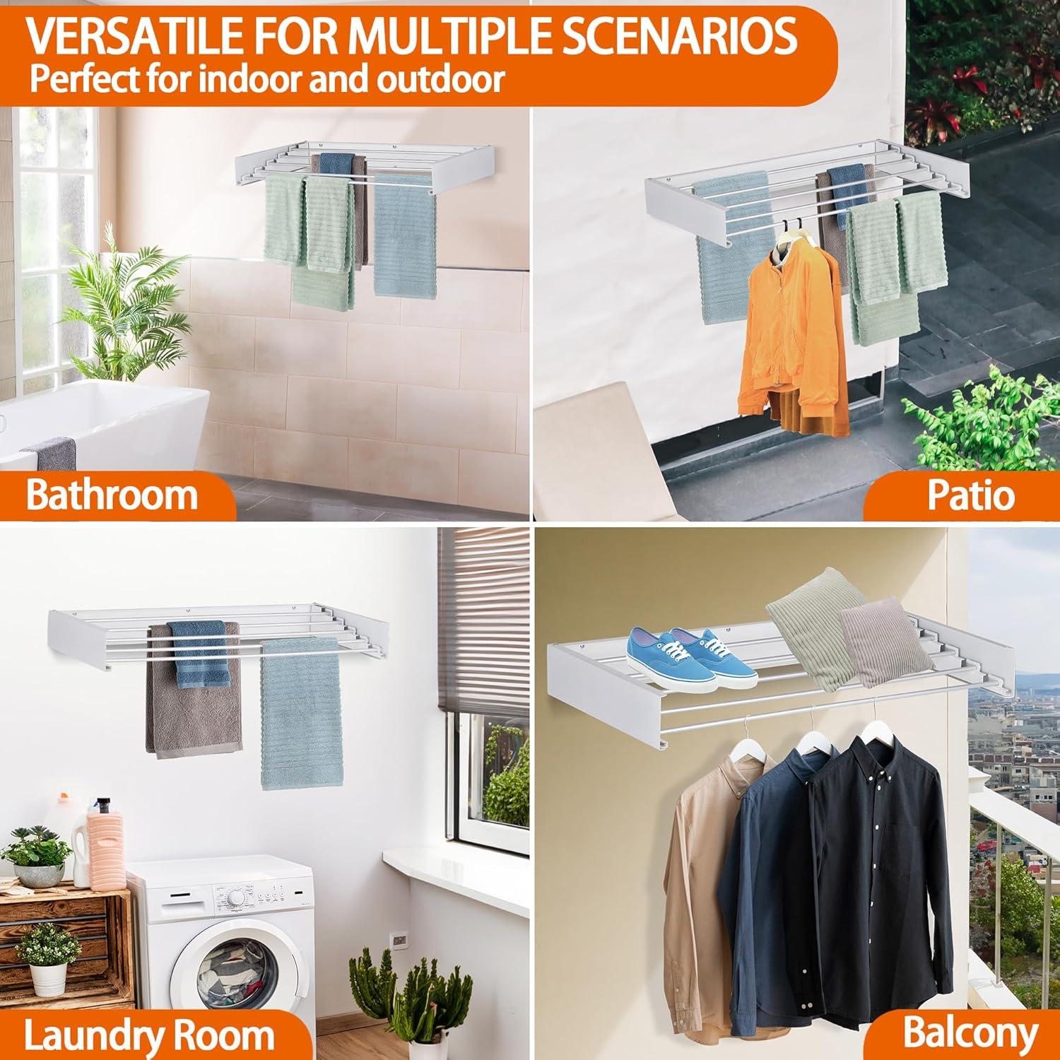 Estante de Secado de Ropa Plegable FOCHIER F 80 cm Blanco