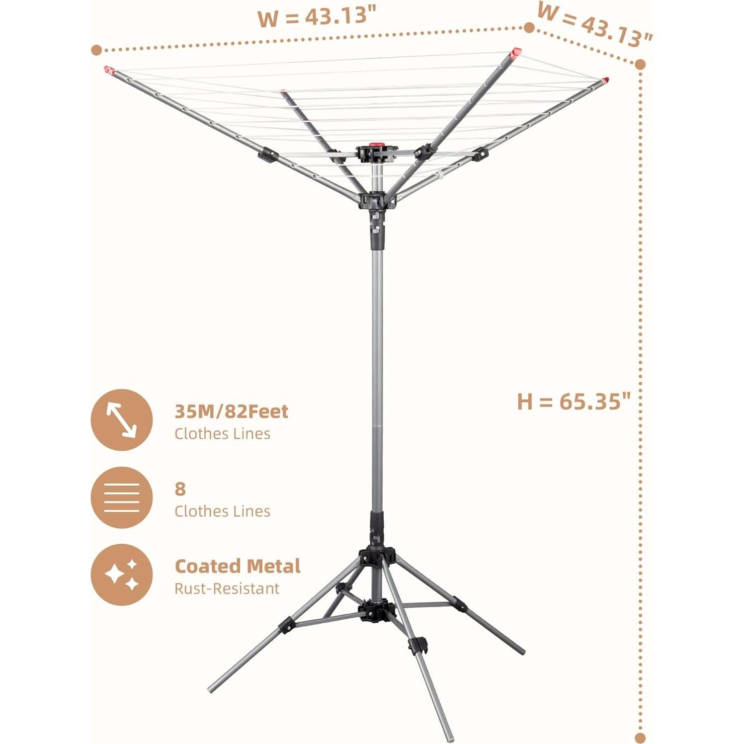 Soporte de Secado de Ropa STORAGE MANIAC 8 Líneas 24,99 m