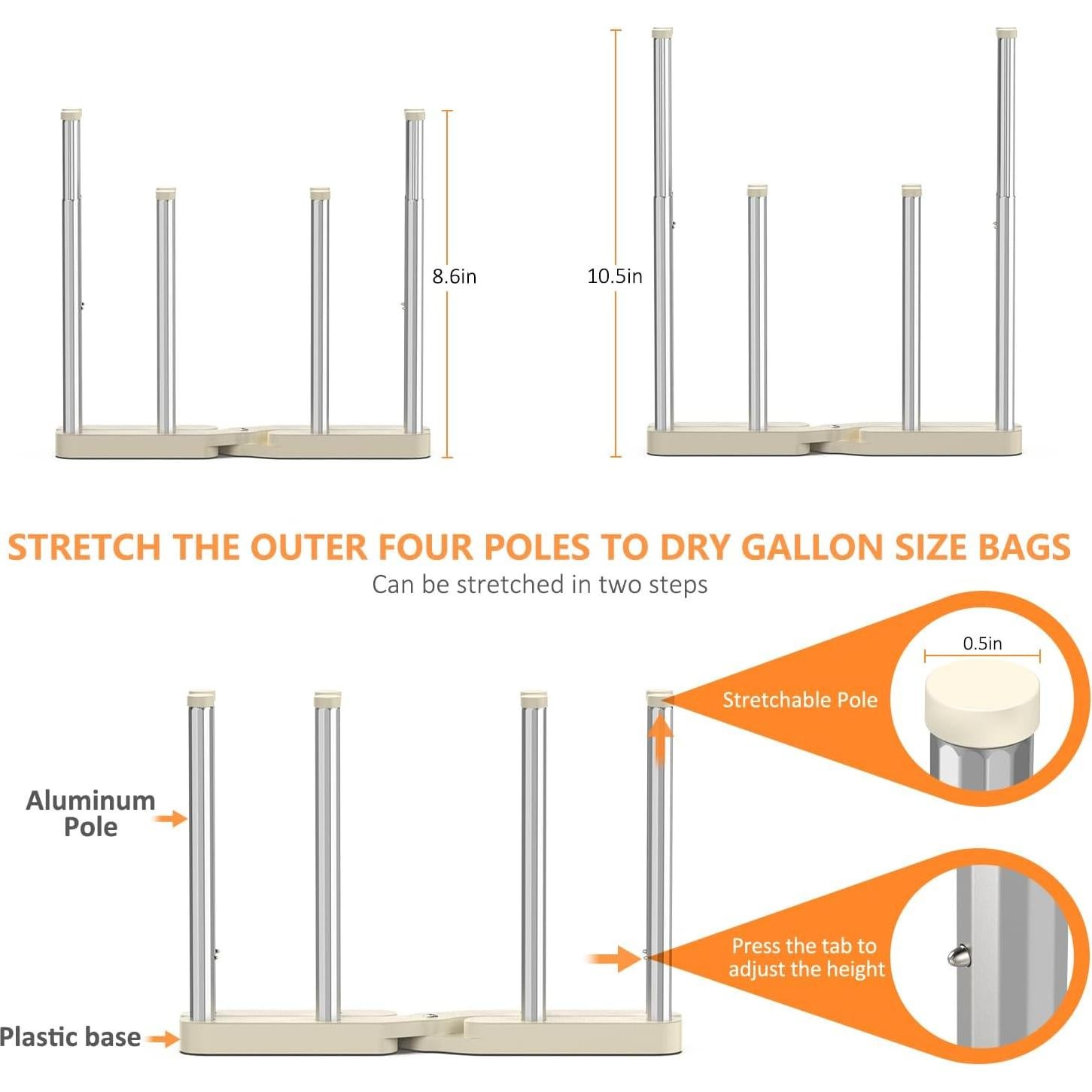Soporte Plegable para Secado de Botellas KORRTFID 25,4 cm