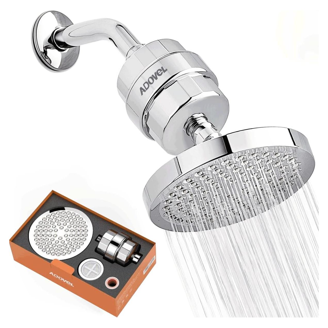 Cabezal de Ducha ADOVEL con Filtro de 15 Etapas 6"