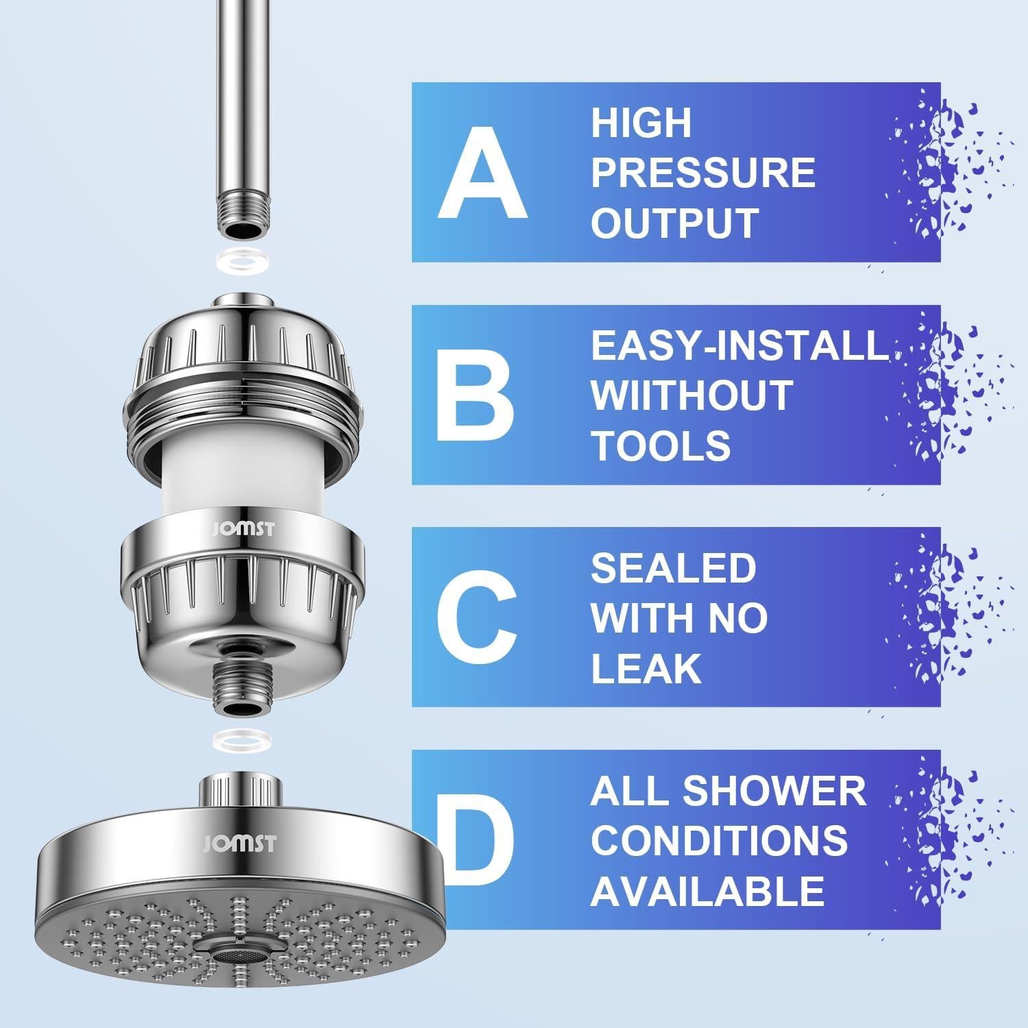 Filtro de Ducha JOMST 25 Etapas - Alta Filtración y Durabilidad