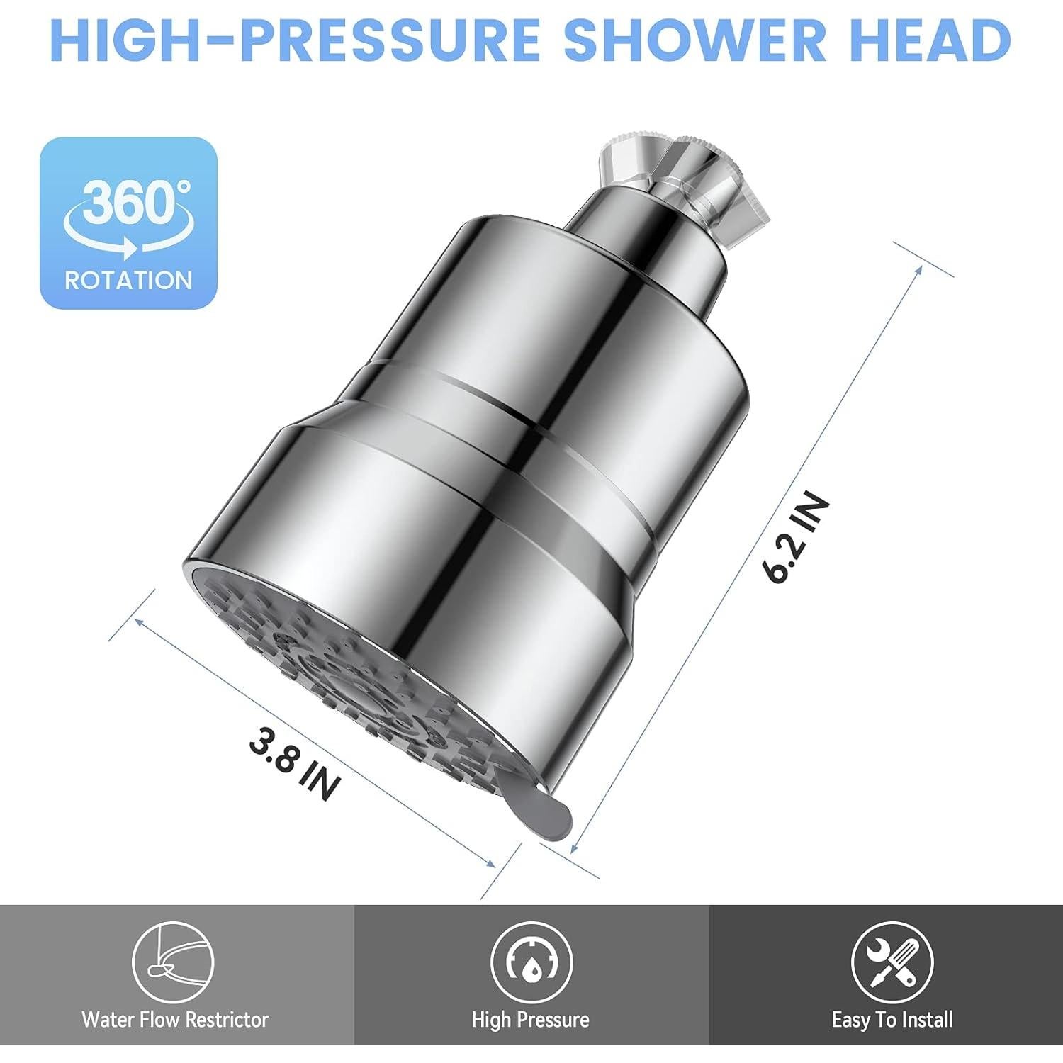 Cabezal de Ducha Filtrado MXBOLD 3 Modos 15 Etapas Plata