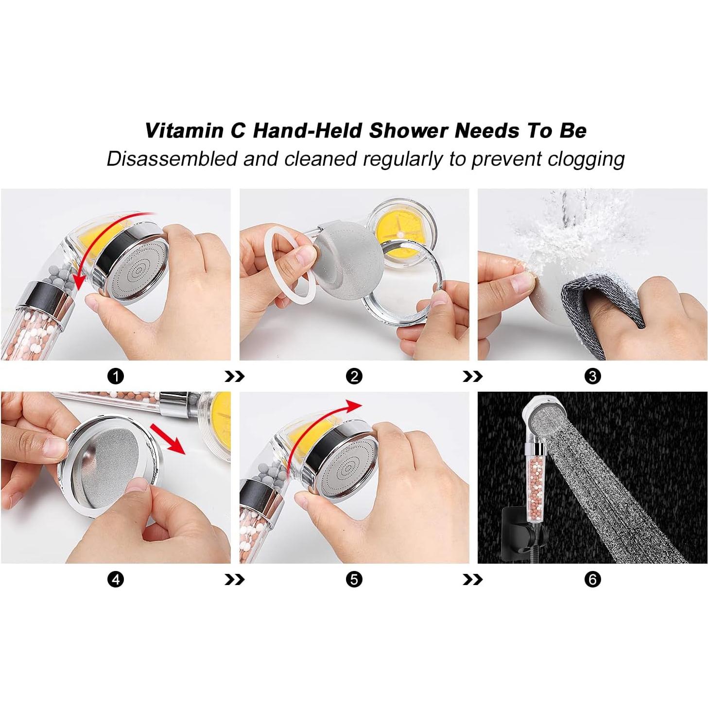 Cabezal de Ducha HarJue 20 cm Alta Presión con Filtro