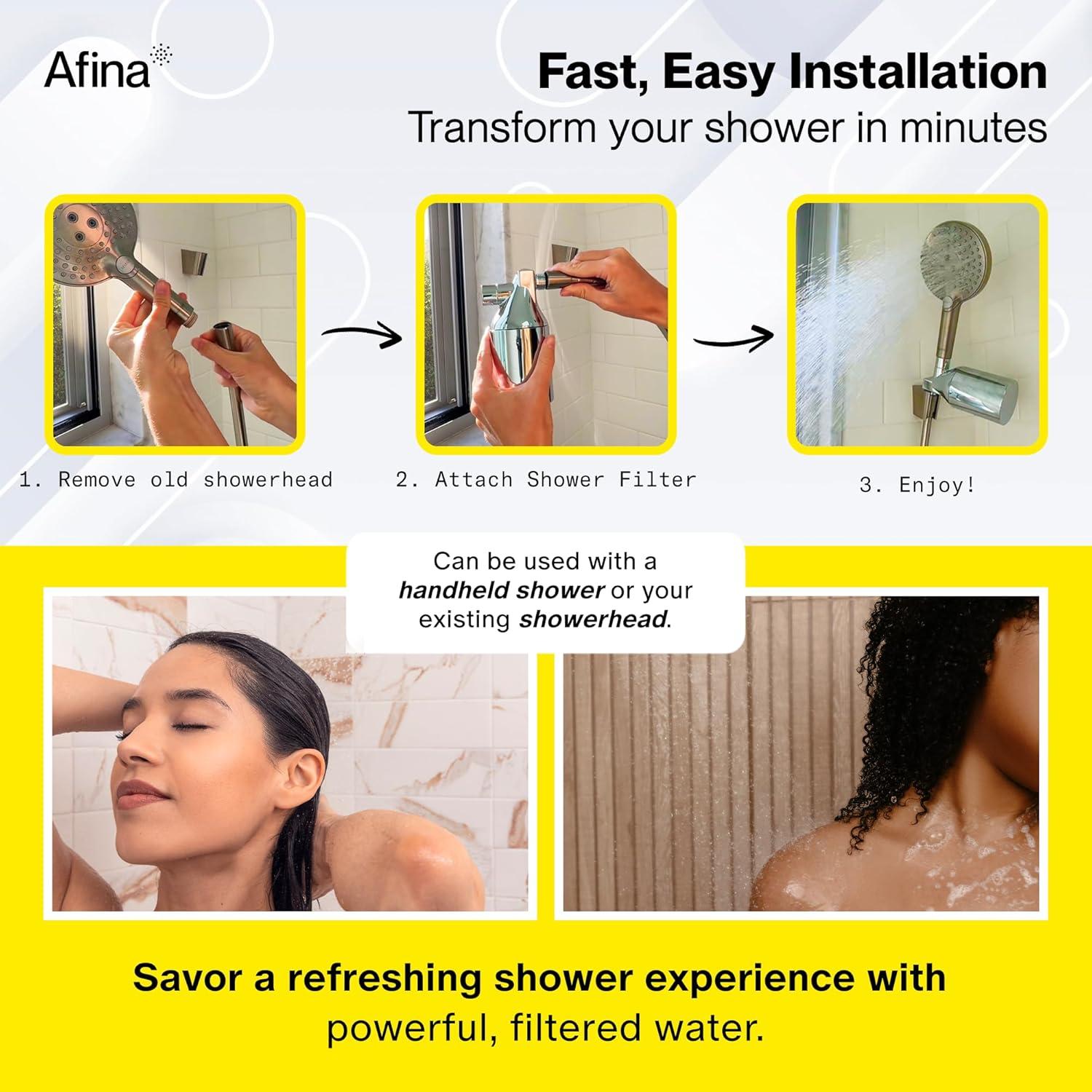 Filtro de Ducha Afina - Alta Presión, Cromo, 0.97 kg