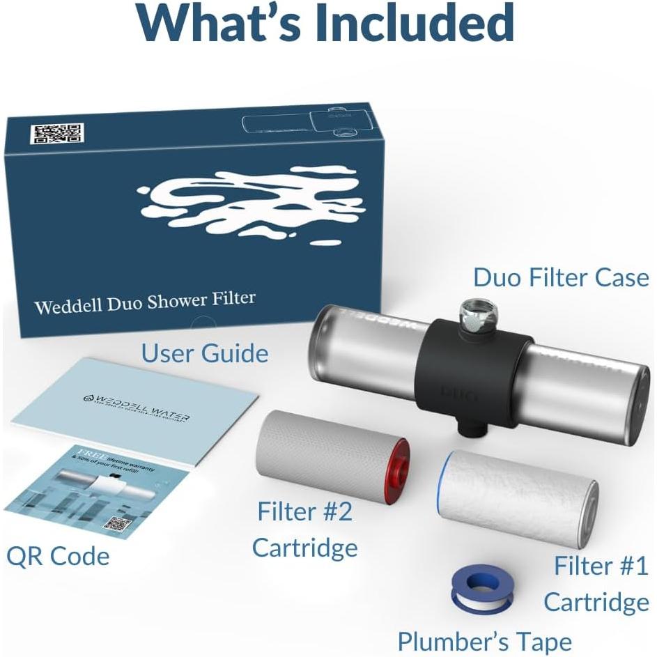 Filtro de Ducha Weddell Duo - Certificado NSF, Negro