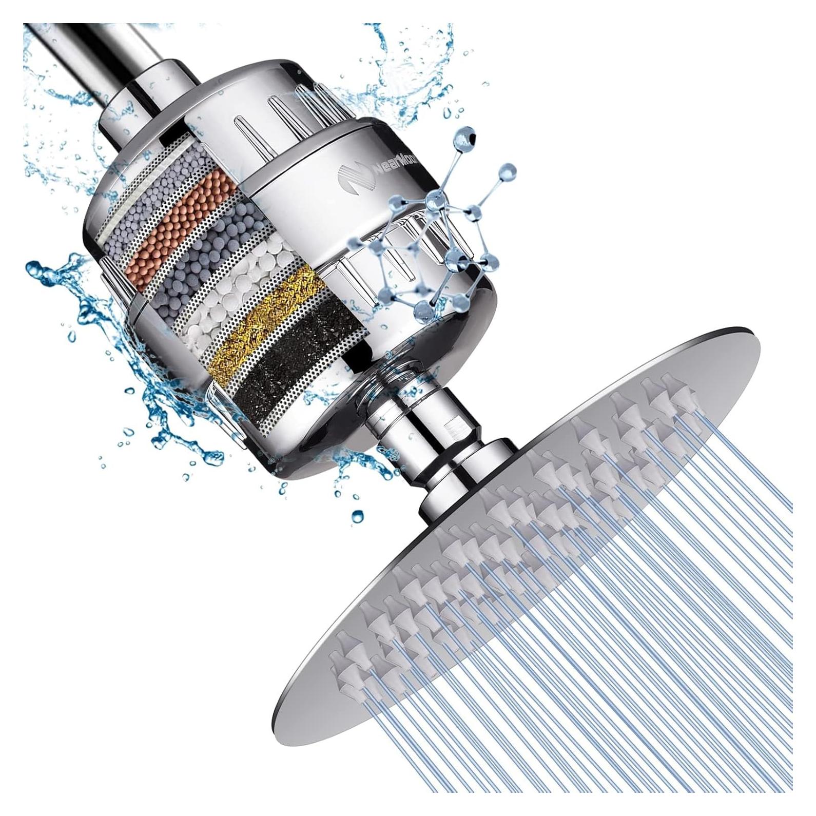 Cabezal de Ducha Filtrante NearMoon 6 Pulgadas Cromo