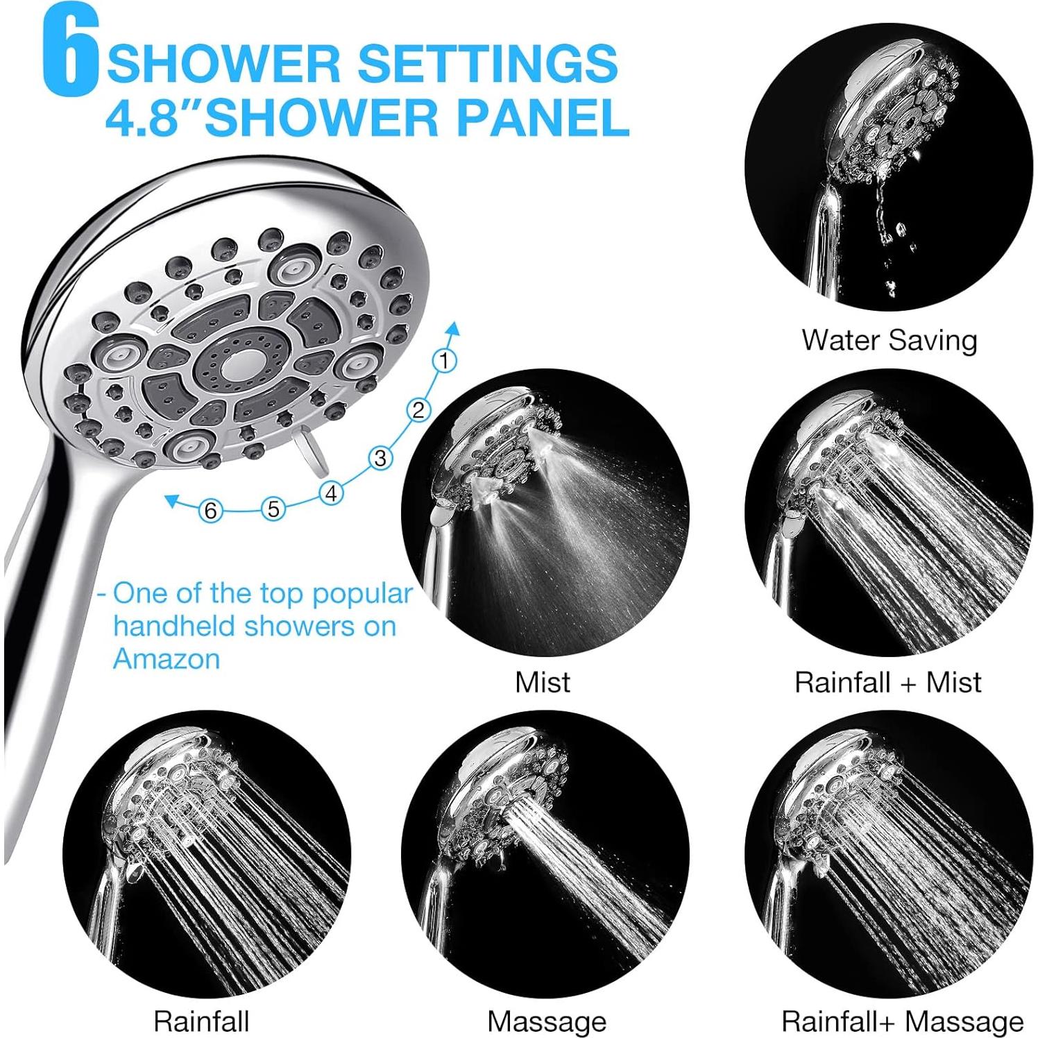 Ducha de Cabezal Doble Luxau con Filtro 20 Etapas 8"