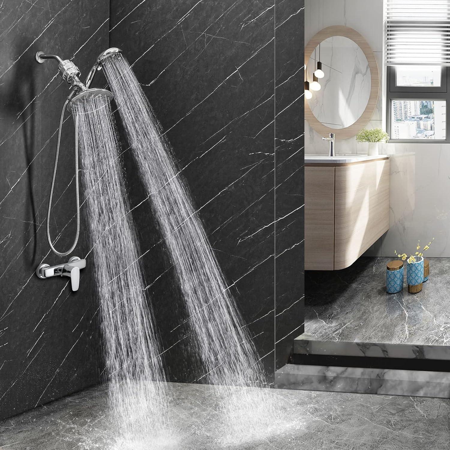 Ducha de Cabezal Doble Luxau con Filtro 20 Etapas 8"