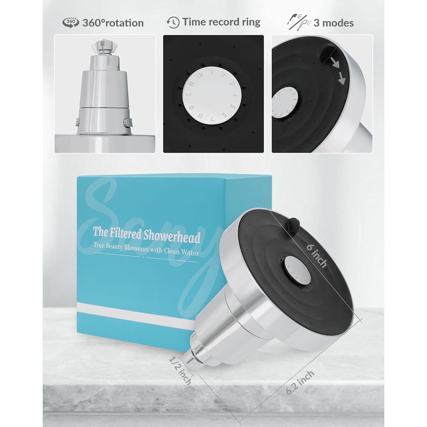 Cabezal de Ducha Filtrado SANYCASA 6 Pulgadas KDF-55