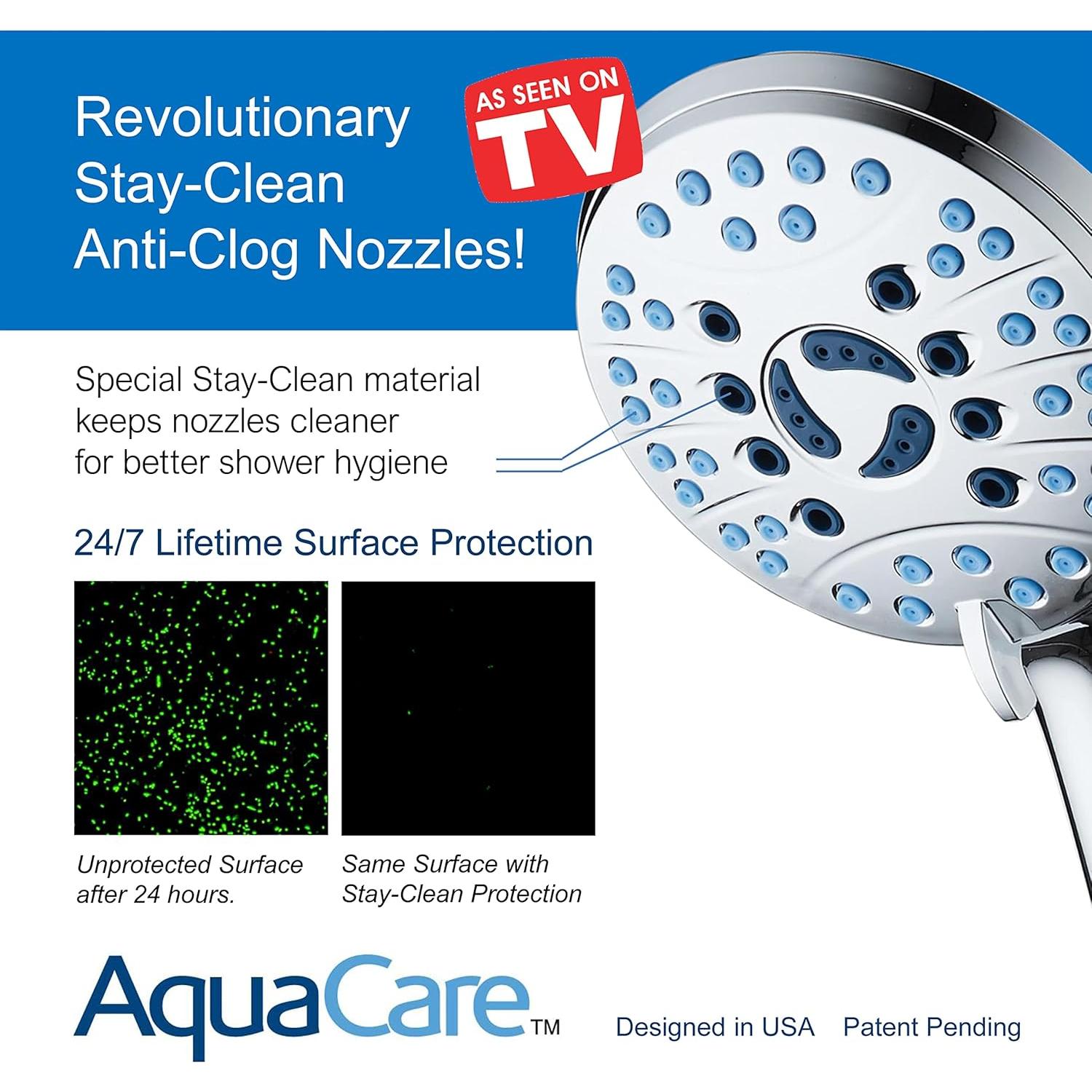 Cabezal de Ducha de Mano Hotel Spa AquaCare 8 Modos Cromo