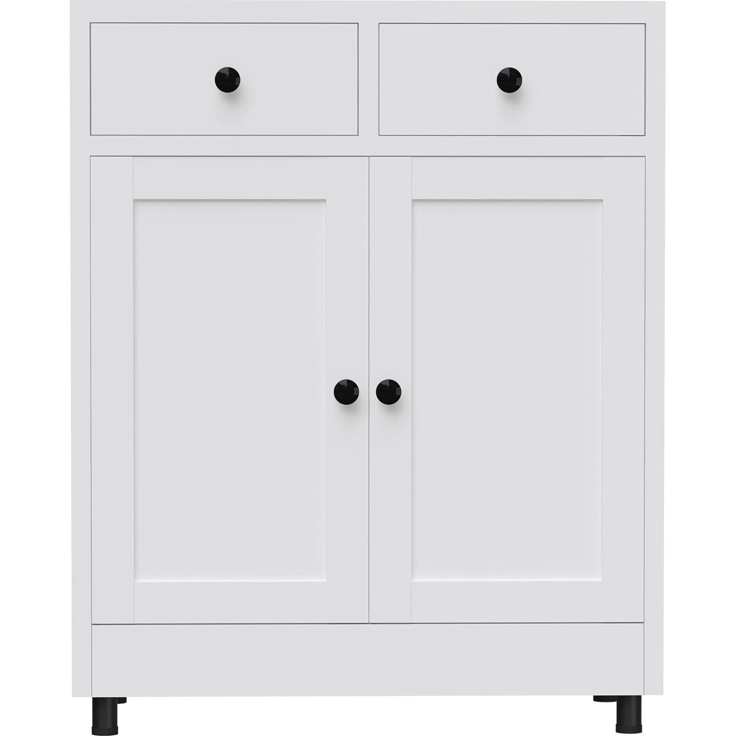 Armario de Almacenamiento JINKUR Blanco 2 Cajones Estante Ajustable