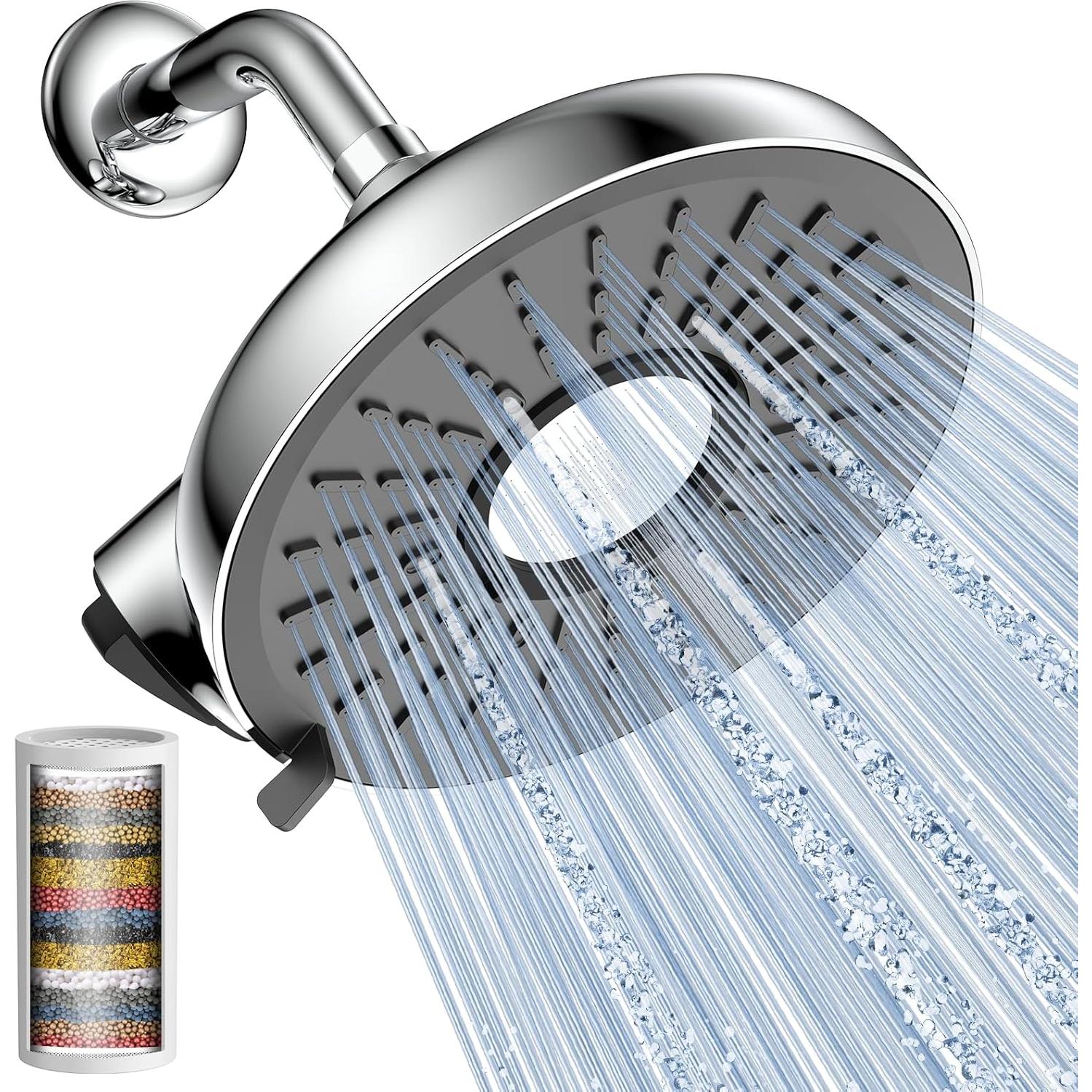 Cabezal de Ducha Filtrado BOWGER 20 cm Alta Presión Cromo