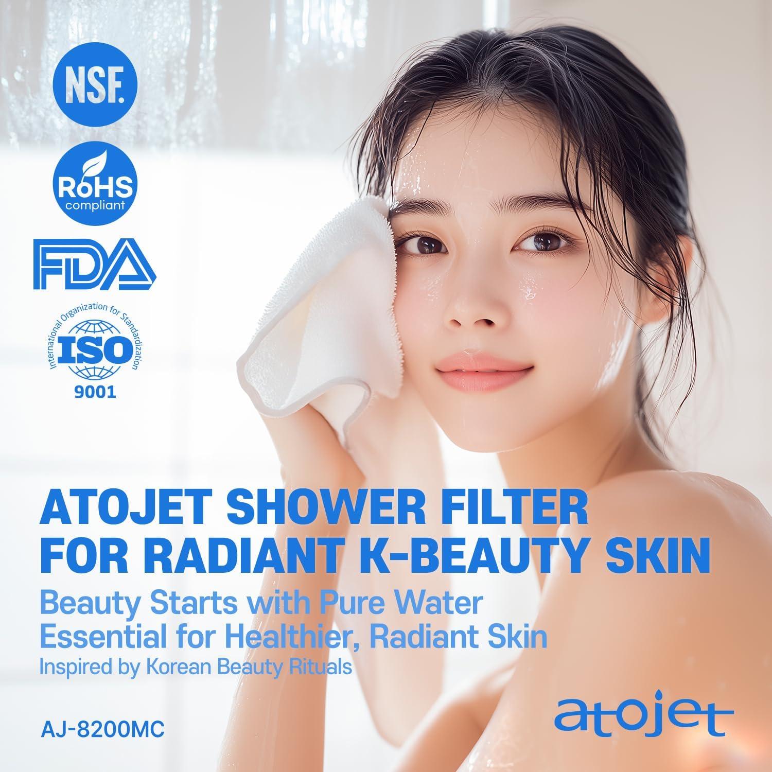 Filtro de Ducha ATOJET AJ8200 - Set 6 Meses Carbono Puro