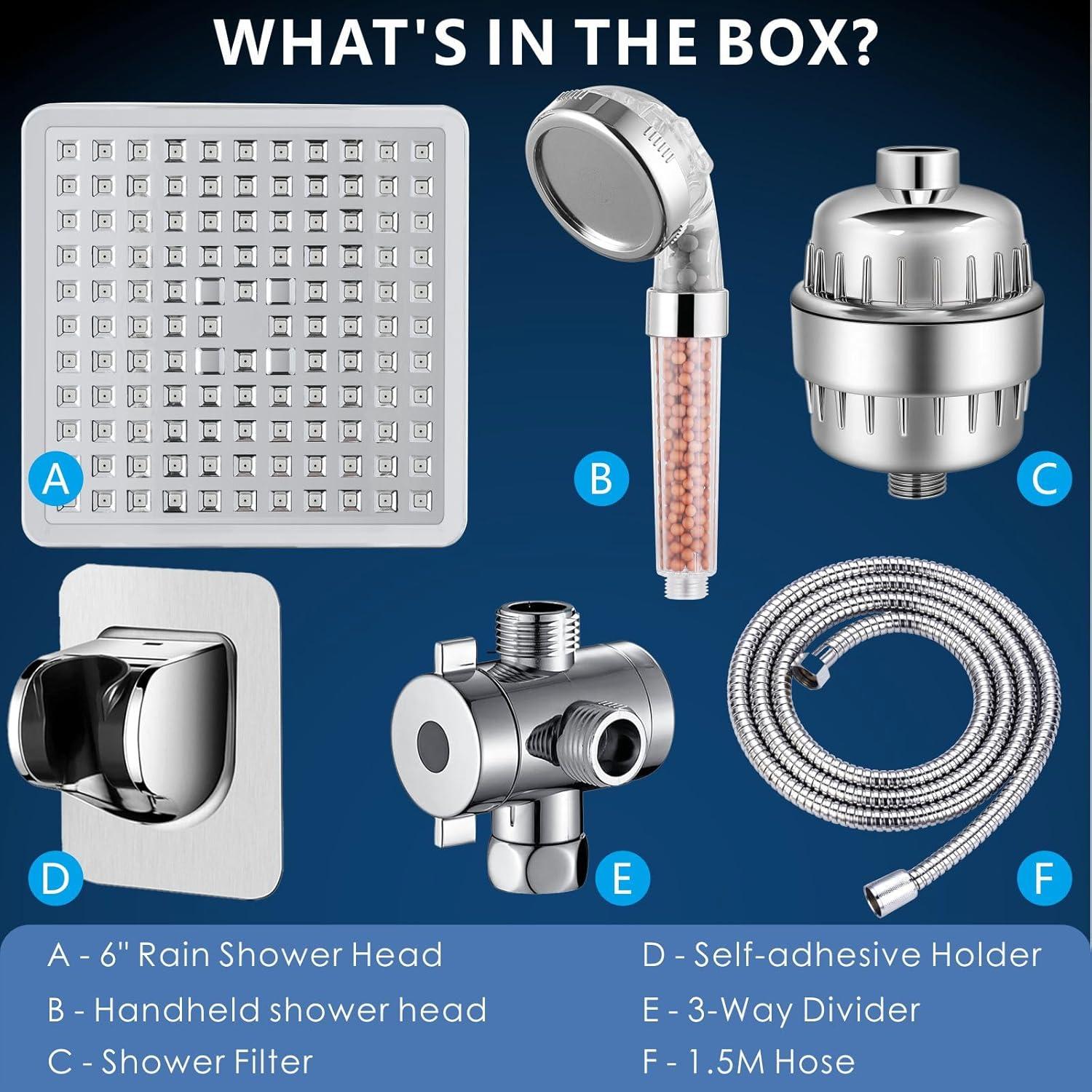 Cabezal de Ducha Filtrado Voolan con Manguera 149,86 cm