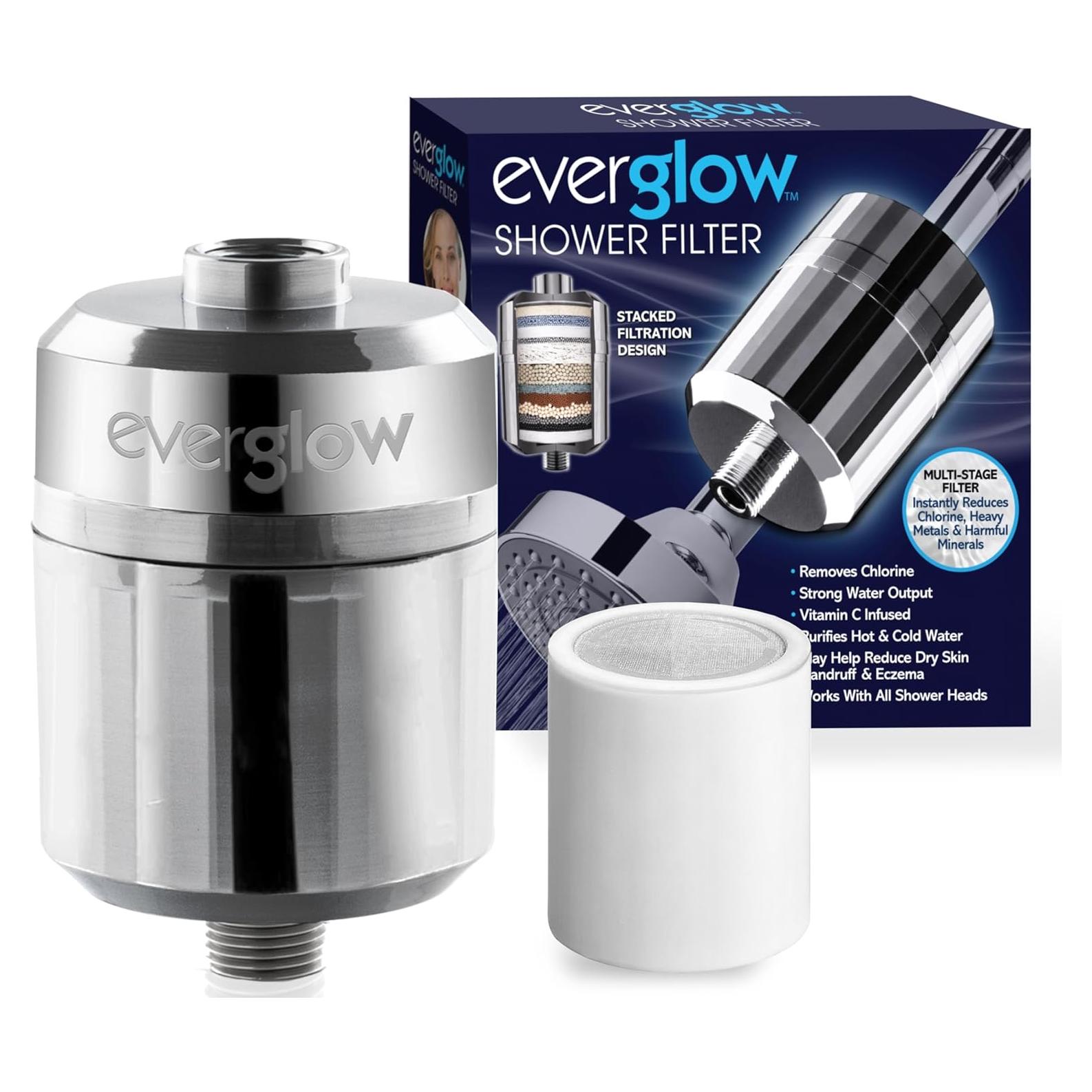 Filtro de Ducha Everglow 100% Cloro Cromo 11.94 cm