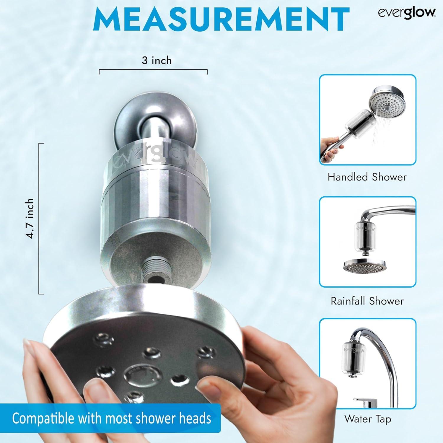 Filtro de Ducha Everglow 100% Cloro Cromo 11.94 cm