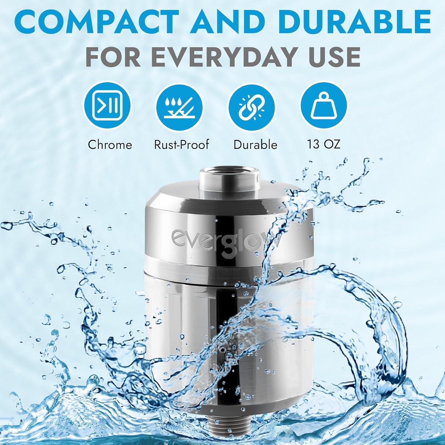 Filtro de Ducha Everglow 100% Cloro Cromo 11.94 cm