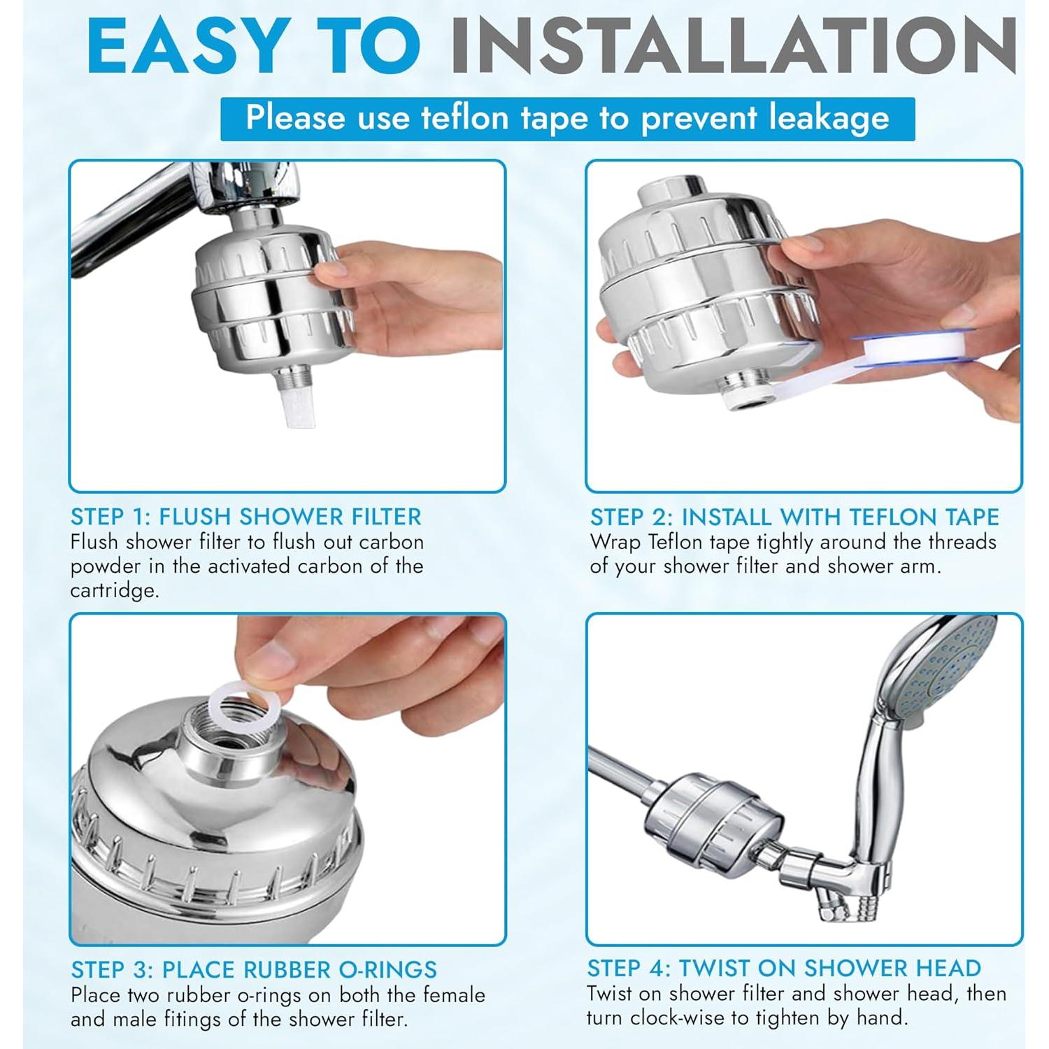 Filtro de Ducha Everglow 100% Cloro Cromo 11.94 cm