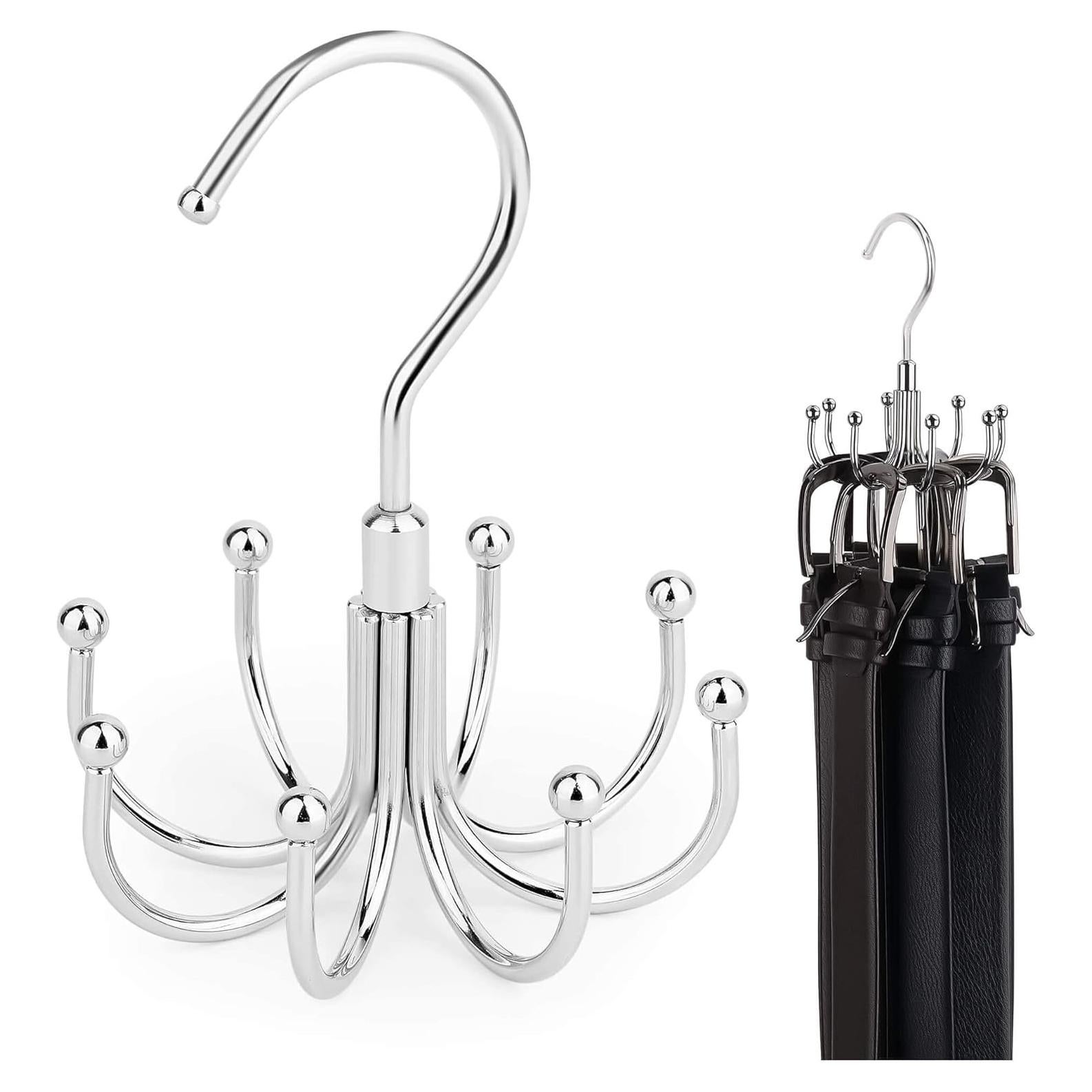 Soporte para Cinturones ZEDODIER, Organizador Rotativo Plata