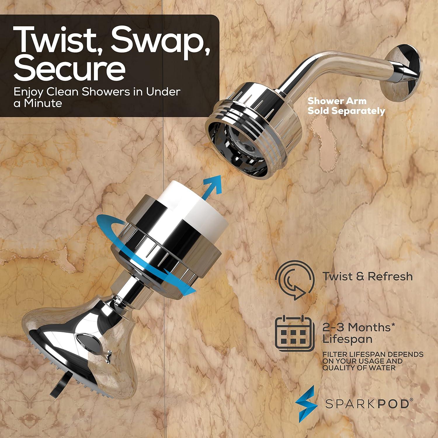 Cartucho Filtro Ducha SparkPod 12 Etapas 3 Pcs Blanco