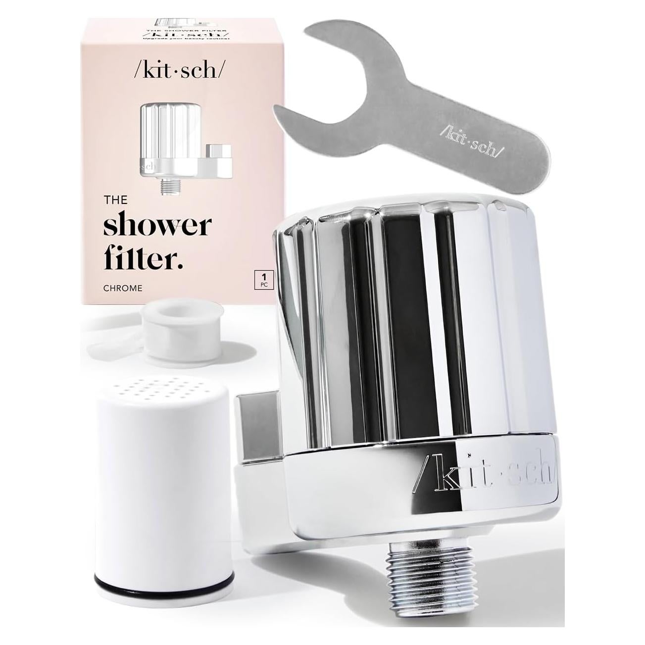 Filtro de Ducha Kitsch Cromo - Ablandador de Agua Dura