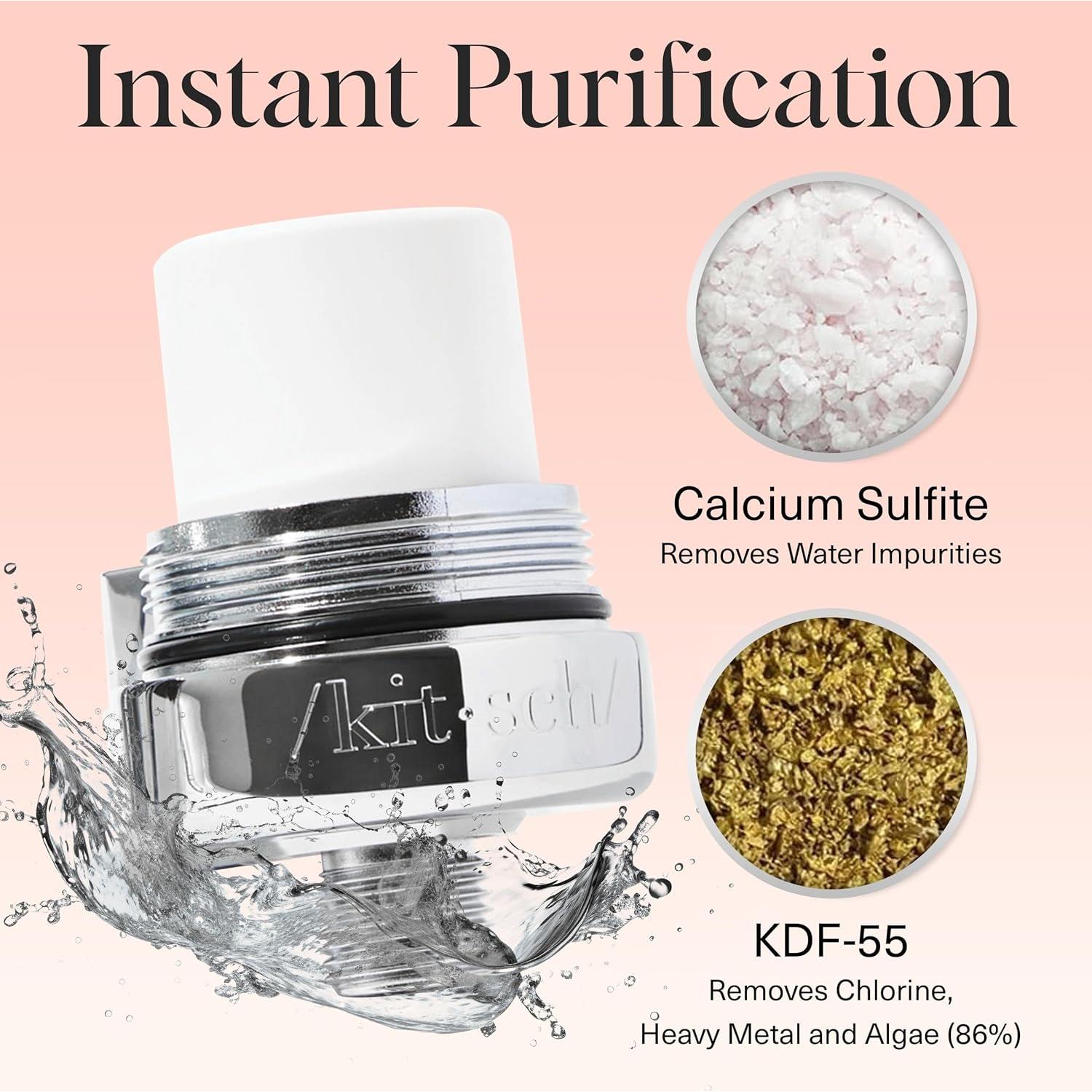 Filtro de Ducha Kitsch Cromo - Ablandador de Agua Dura