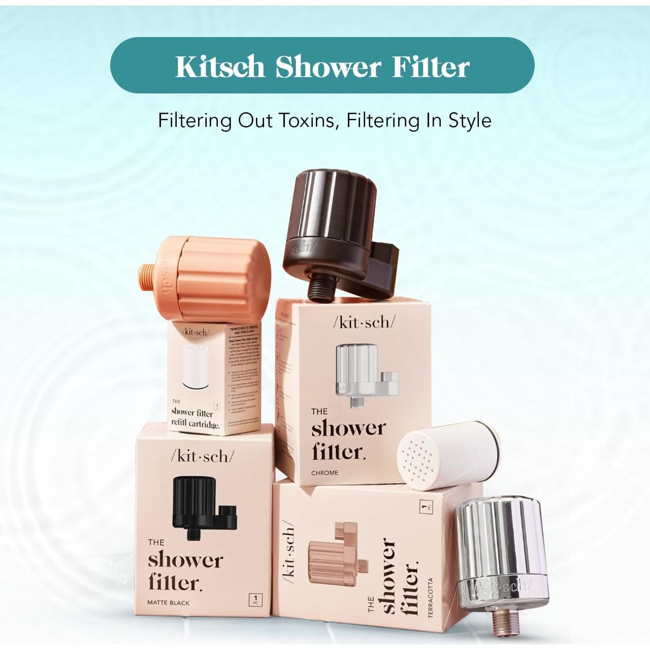 Filtro de Ducha Kitsch Cromo - Ablandador de Agua Dura