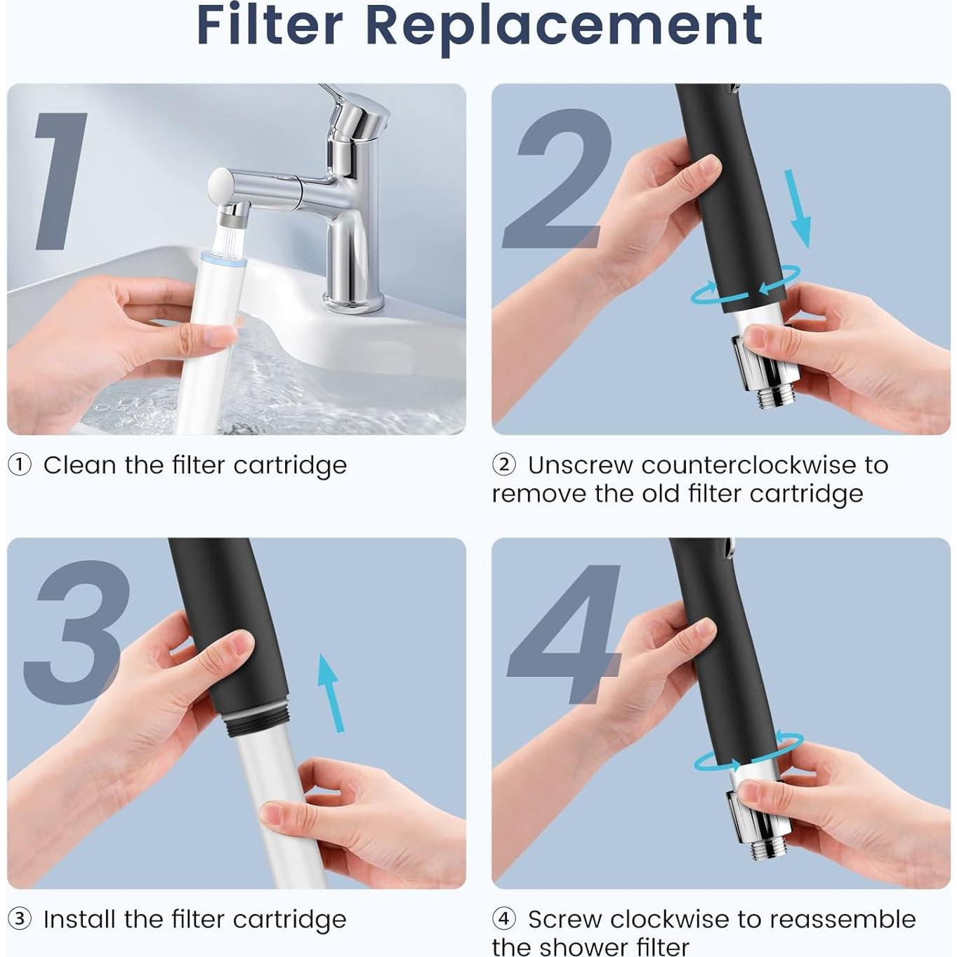 Filtro de Ducha FEELSO 2 Piezas para Agua Dura - Modelo 72210BC