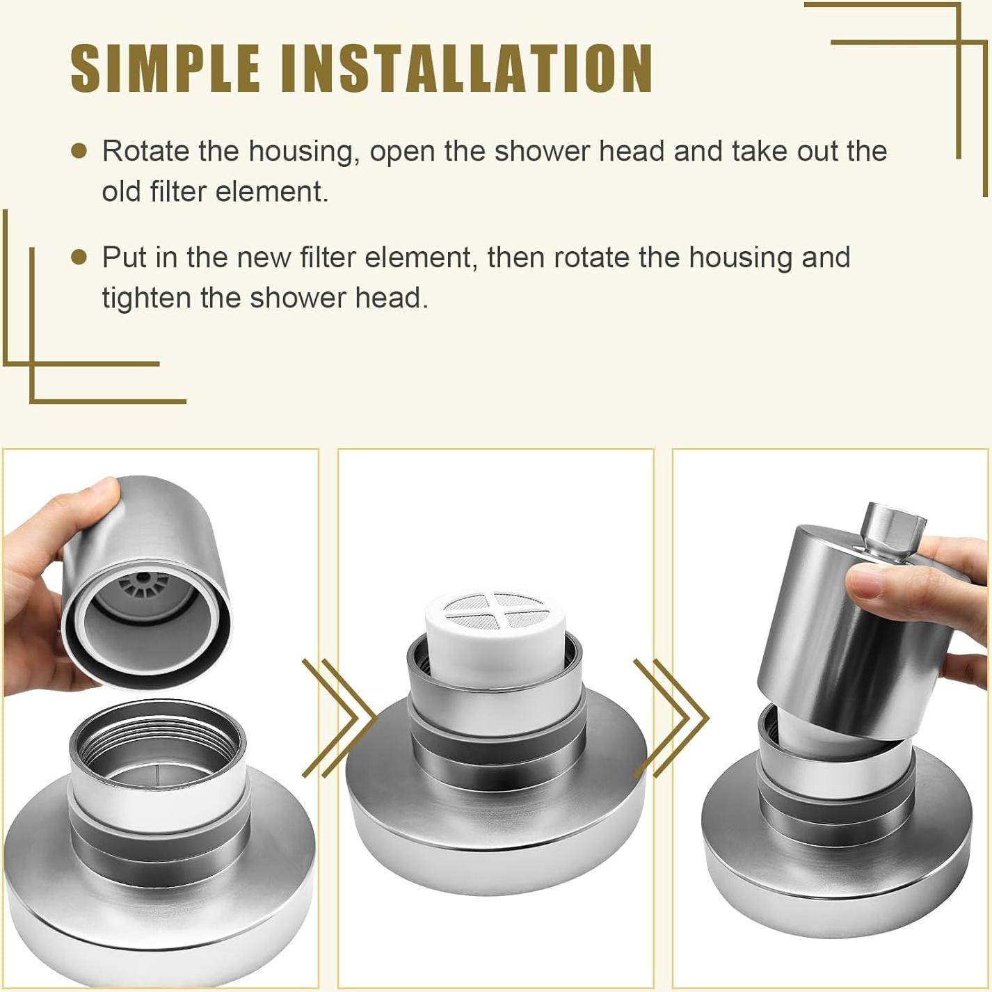 Cartucho de Reemplazo Filtro de Ducha Filymosie 3 Pcs