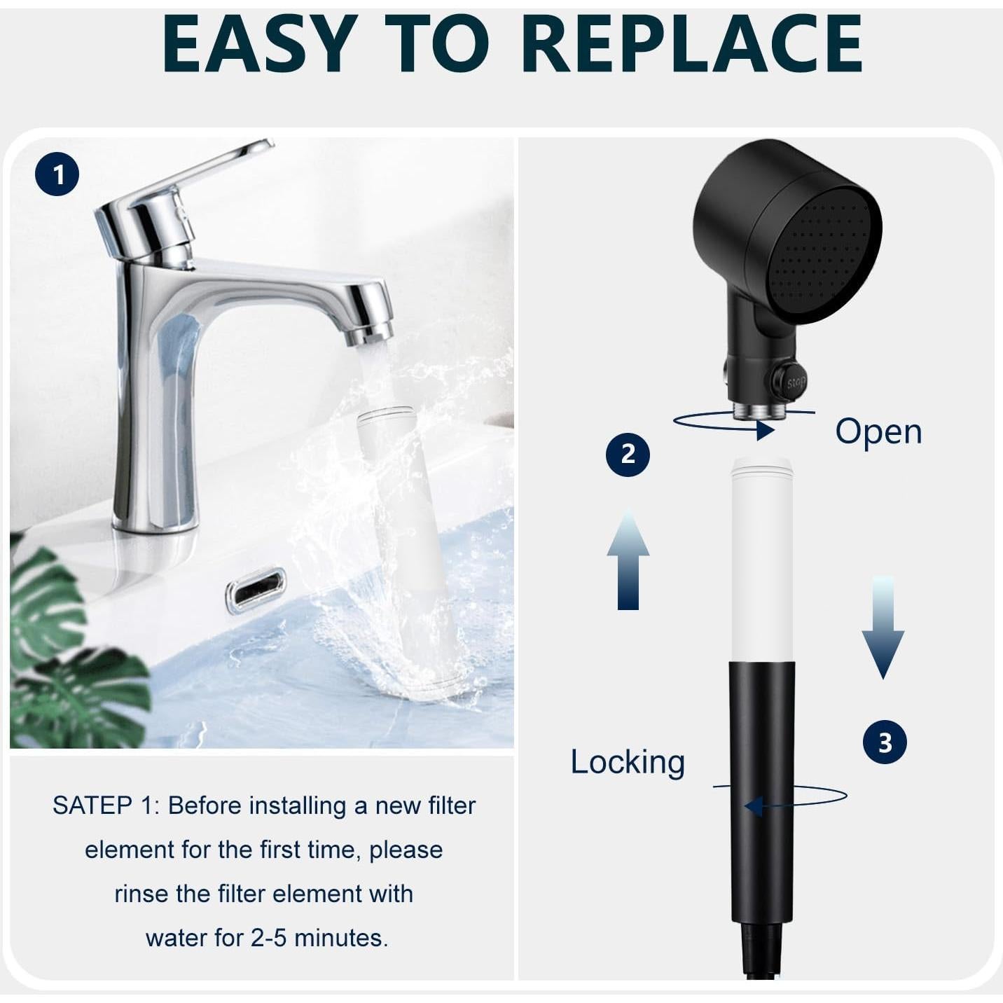 Filtro de Ducha Slirceods Reemplazo 3 Unidades Multi Etapas