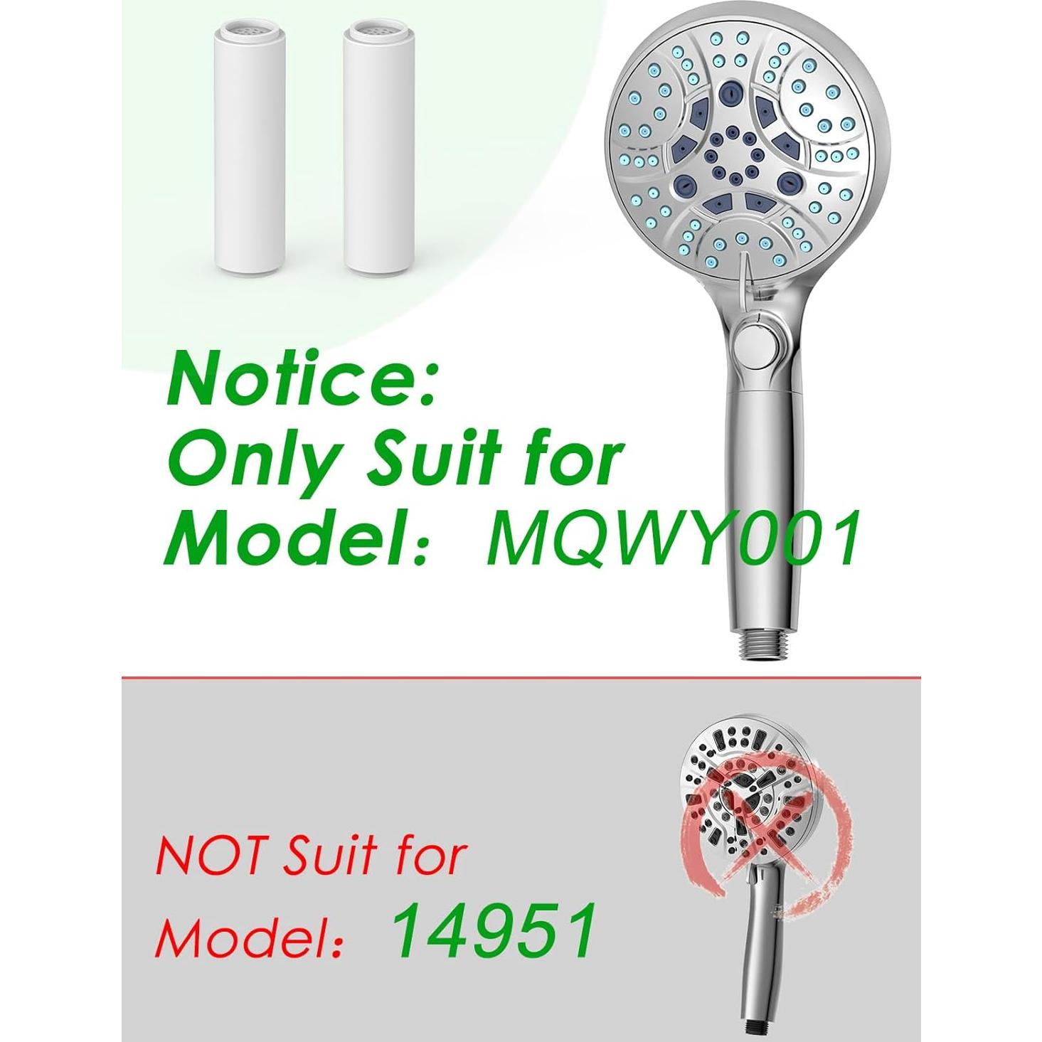 Filtro de Ducha Pavezo MQWY001 - Paquete de 2 Filtros 15 Etapas