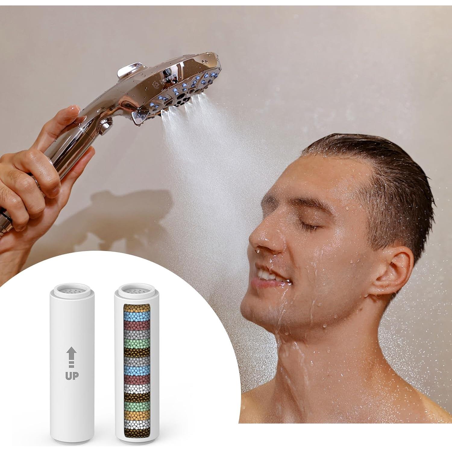 Filtro de Ducha Pavezo MQWY001 - Paquete de 2 Filtros 15 Etapas