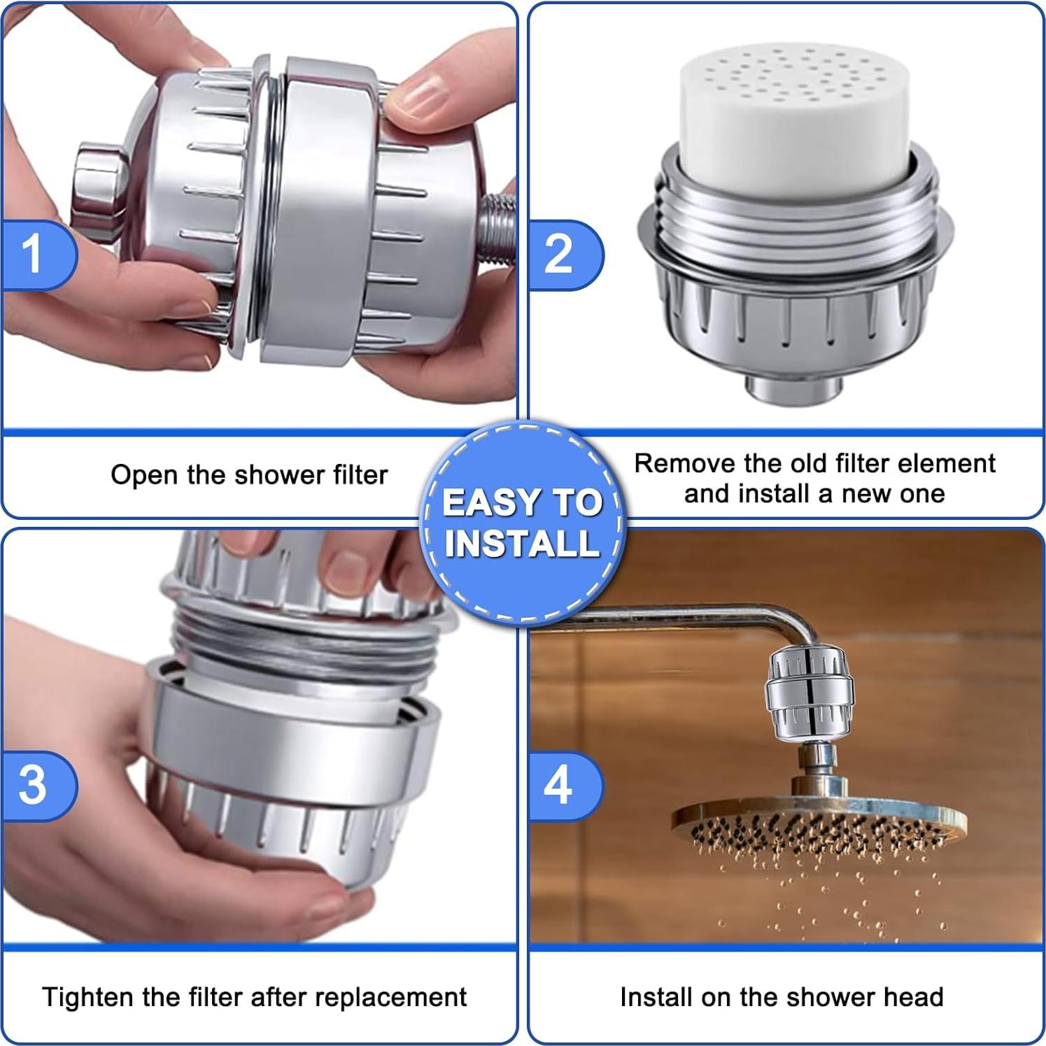 Paquete de 4 cartuchos filtro ducha 15 etapas Cenipar